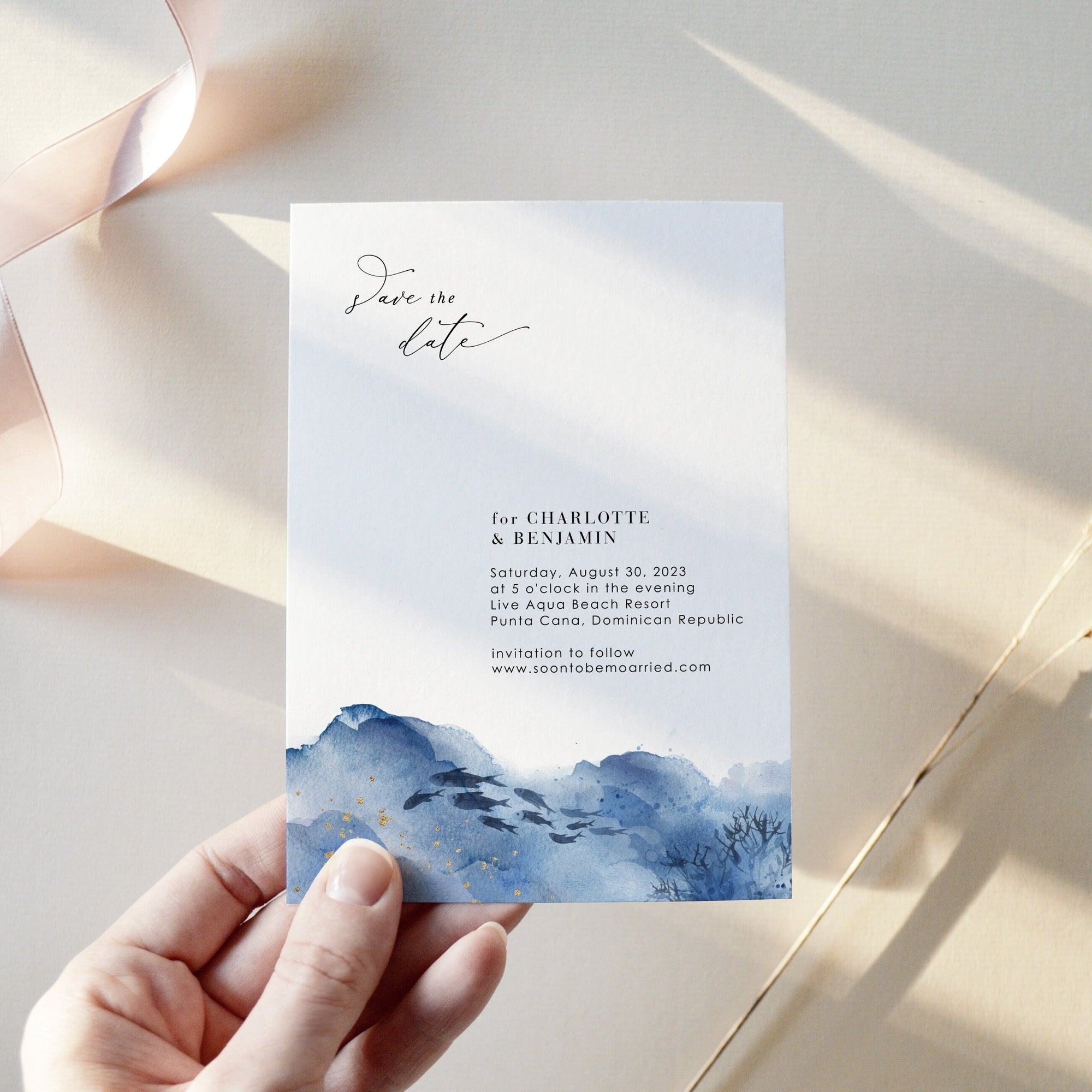 YLENIA Ocean Save the Date Template