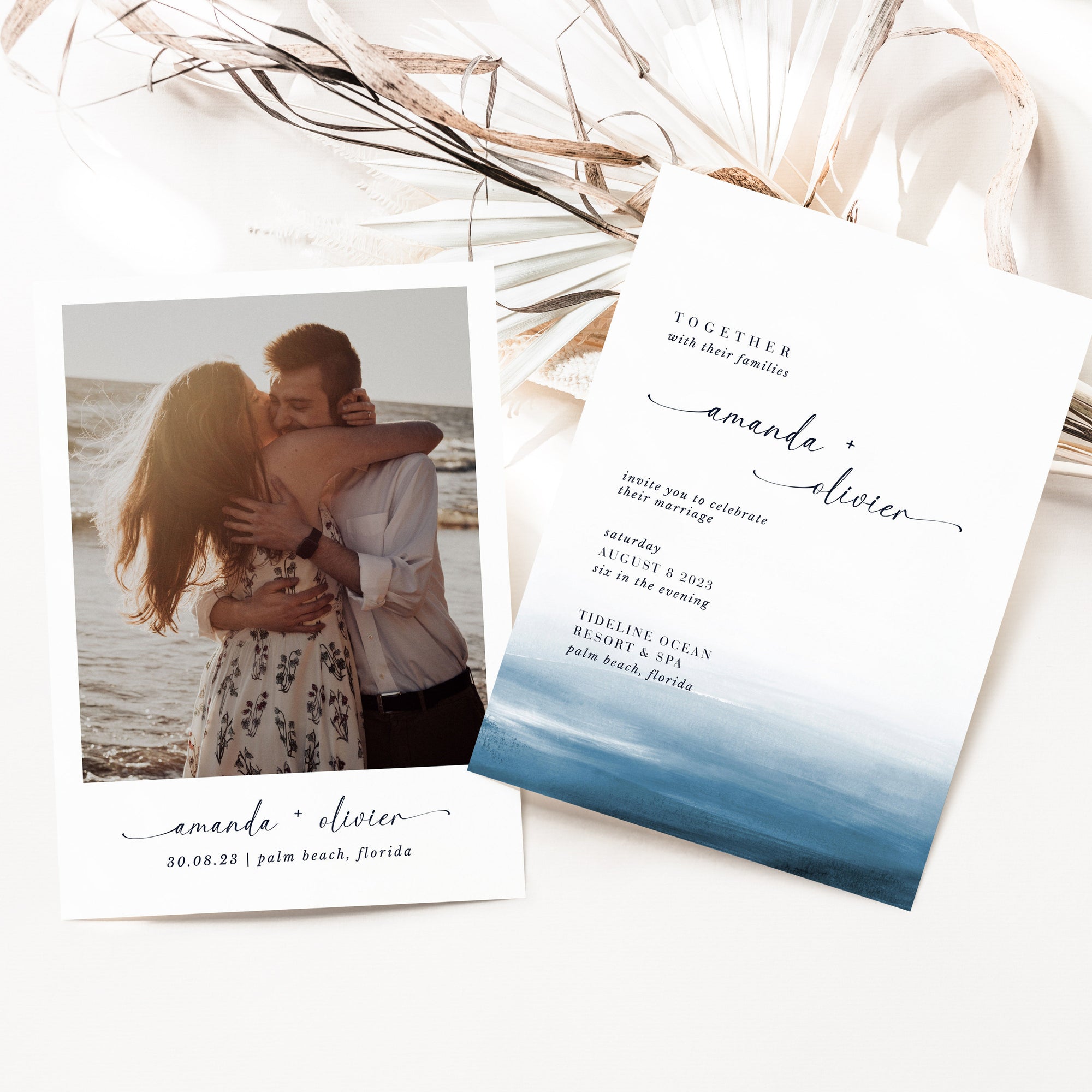 Elettra | Modern Beach Wedding Invitation Template