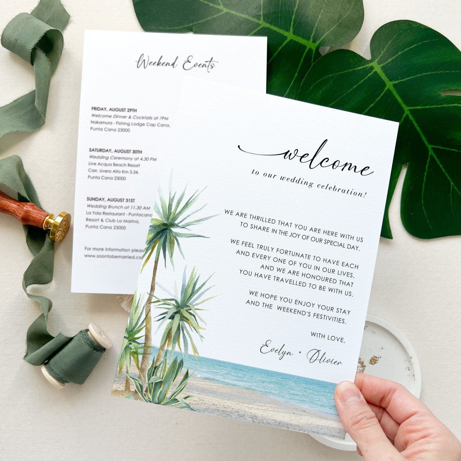 Selma | Beach Wedding Weekend Itinerary Template