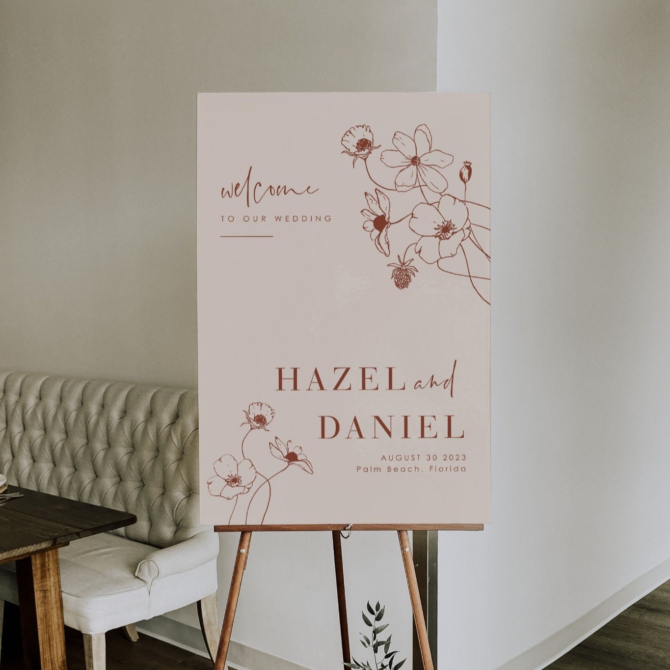 HAZEL Welcome to Our Wedding Sign Template