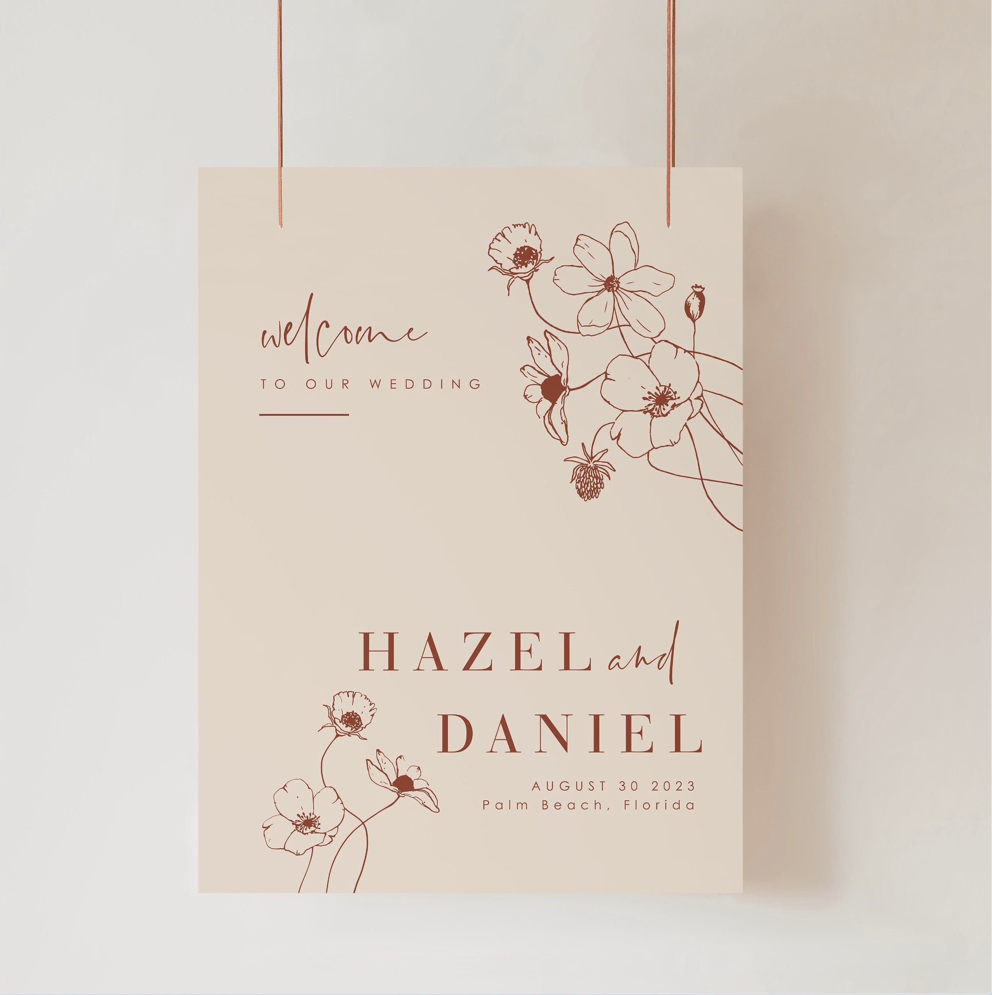 HAZEL Welcome to Our Wedding Sign Template