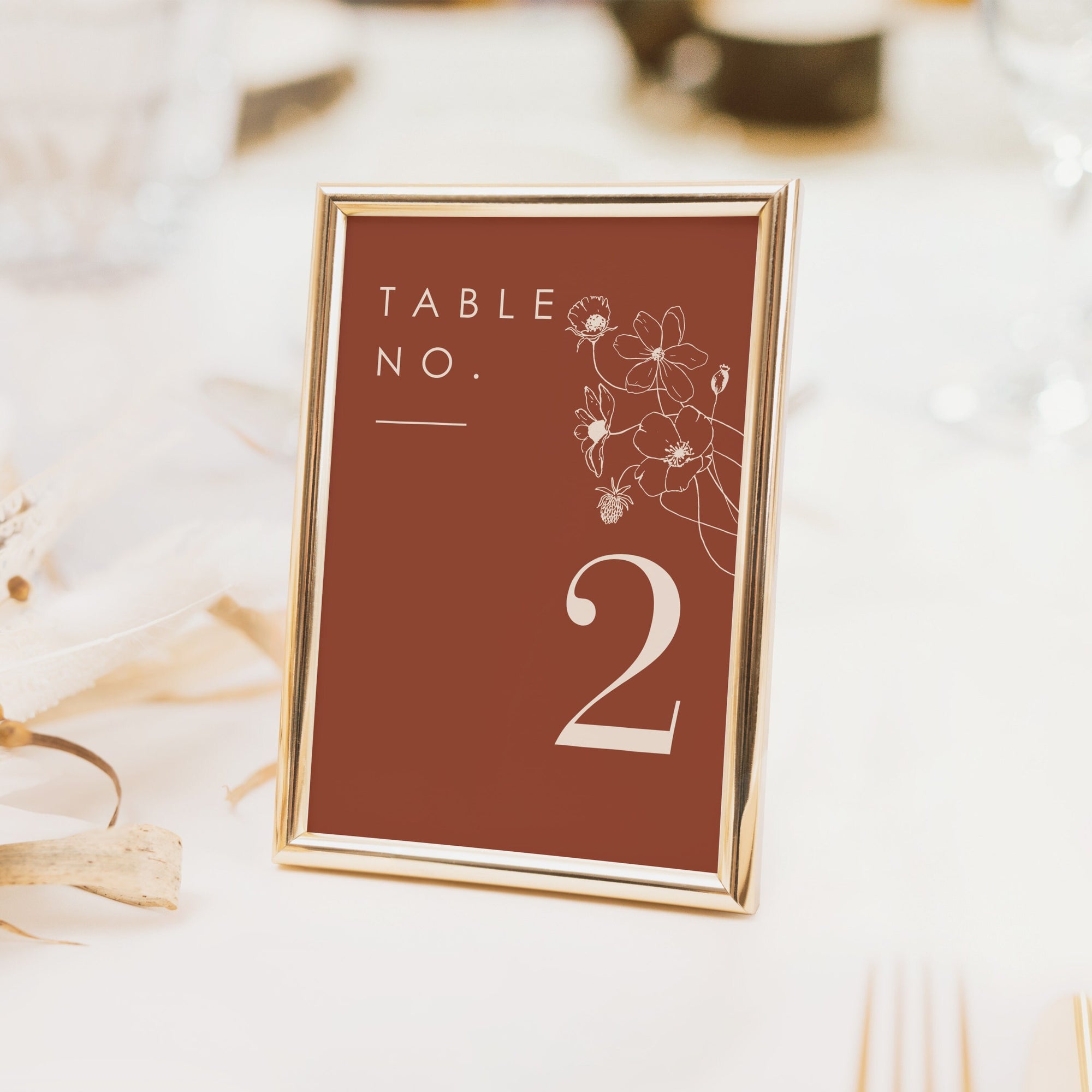 HAZEL Terracotta Table Numbers Wedding Printable