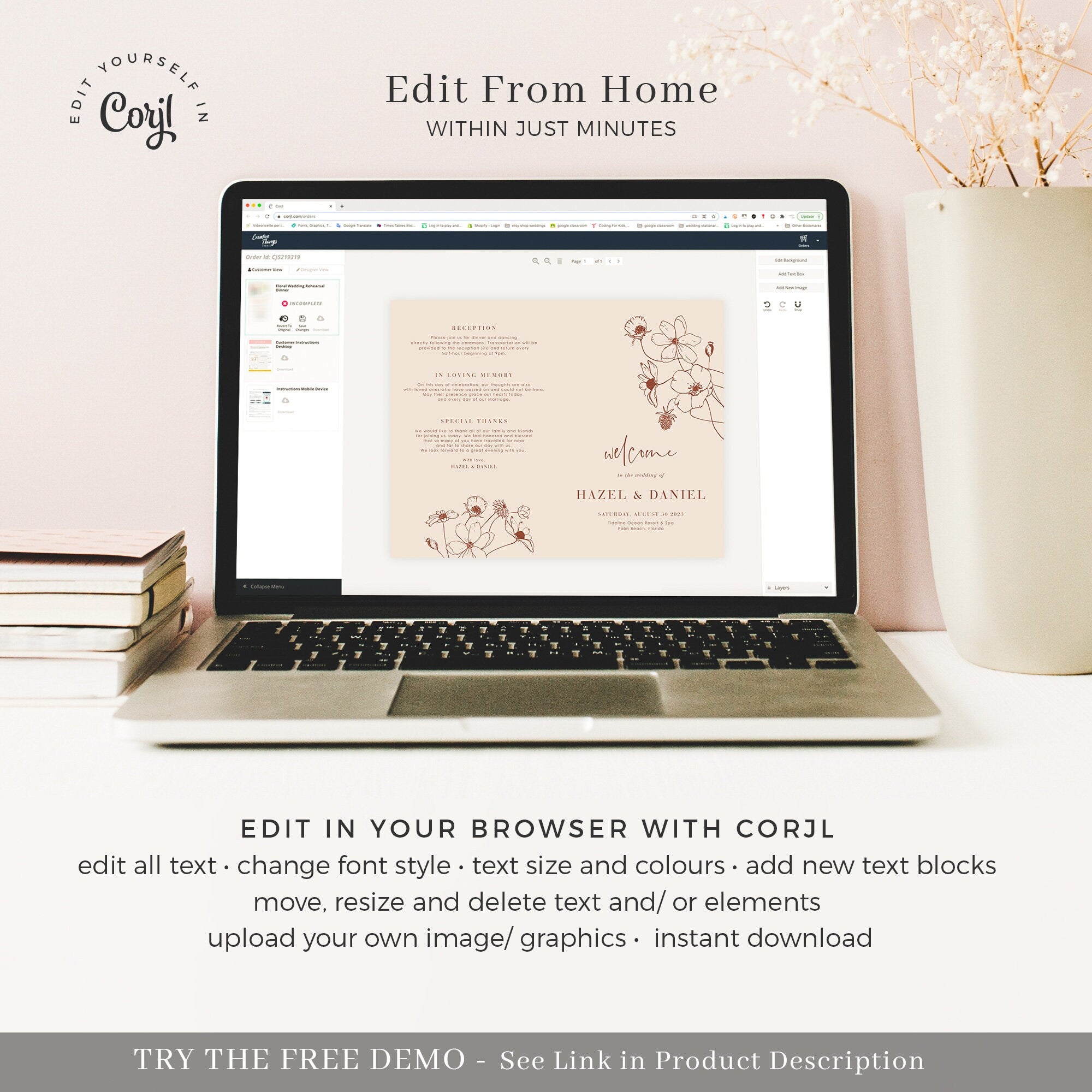 HAZEL Terracotta Wedding Program Template