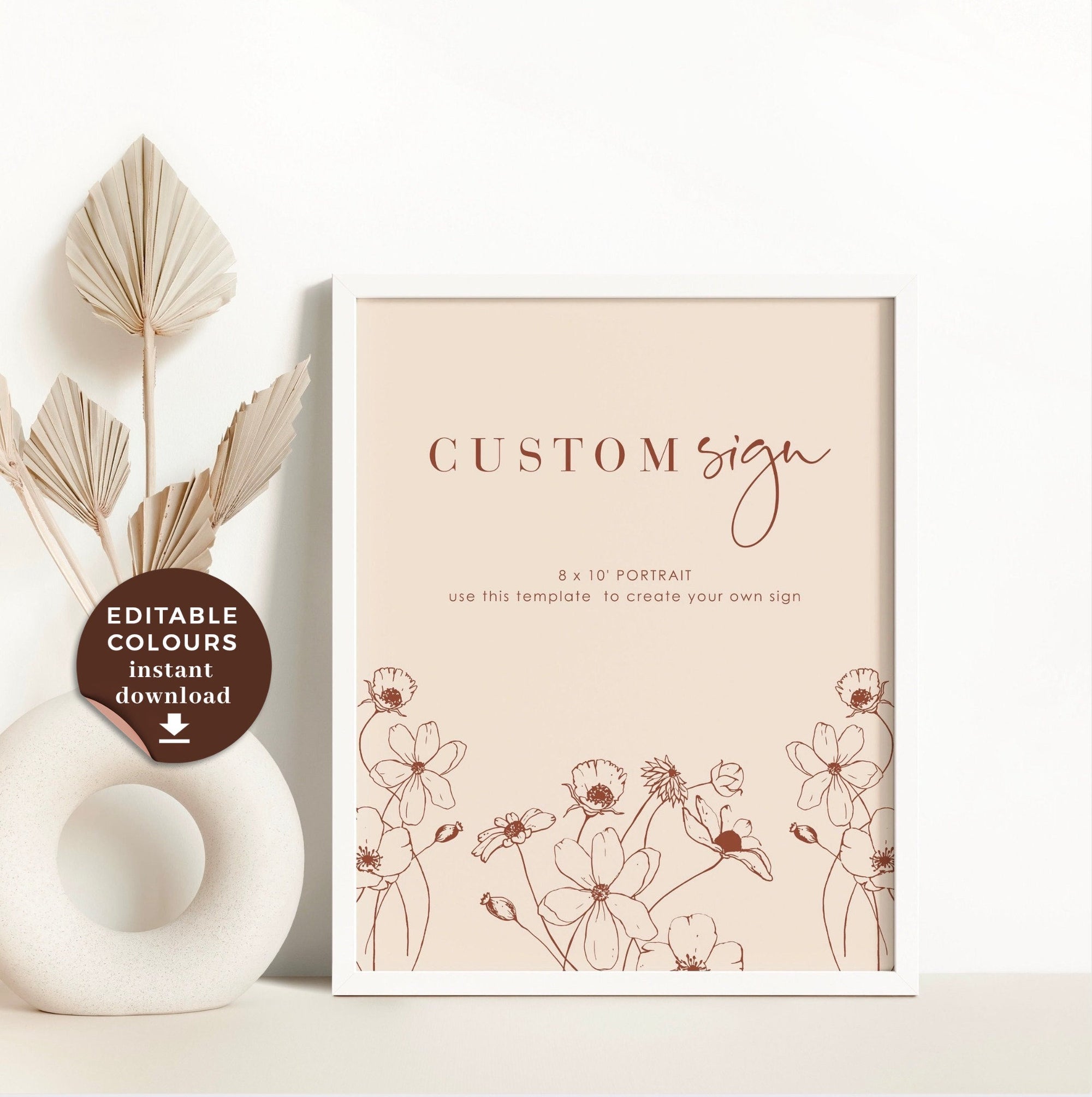 HAZEL Small Wedding Reception Sign Template