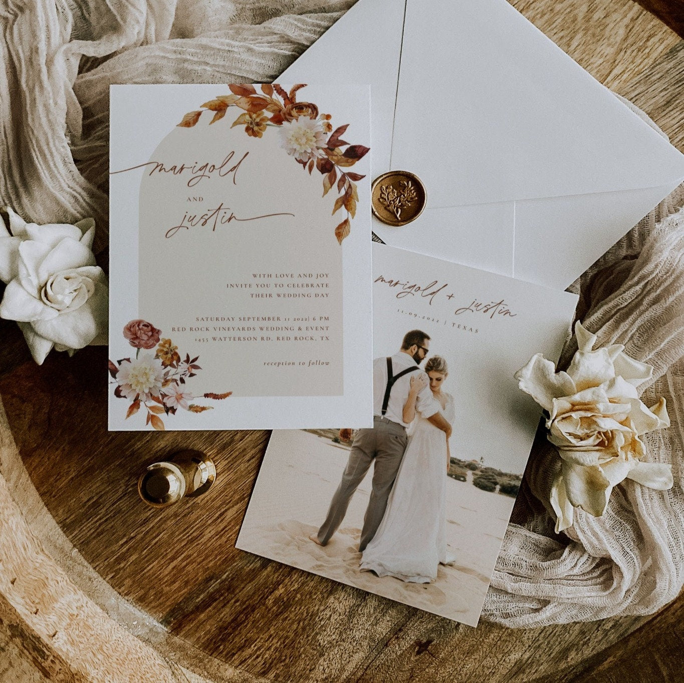 MARIGOL Boho Wedding Invitation Template
