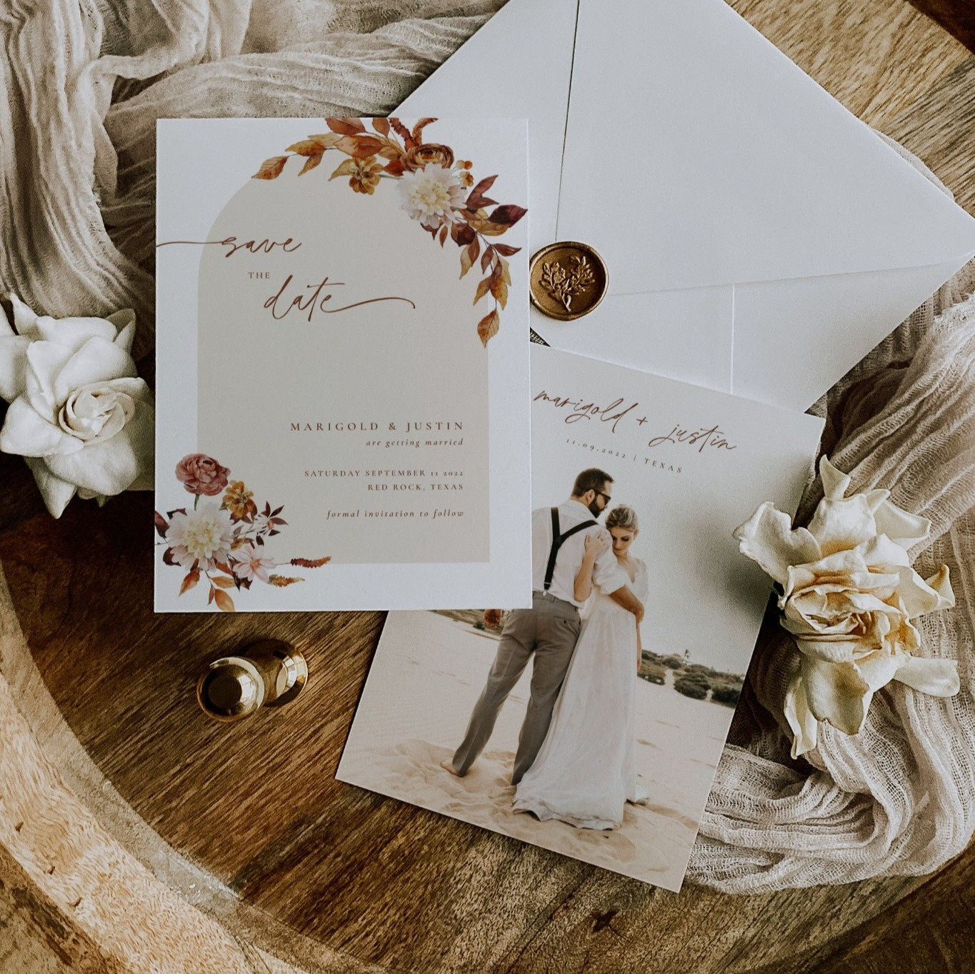 MARIGOLD Boho Wedding Save the Date Template