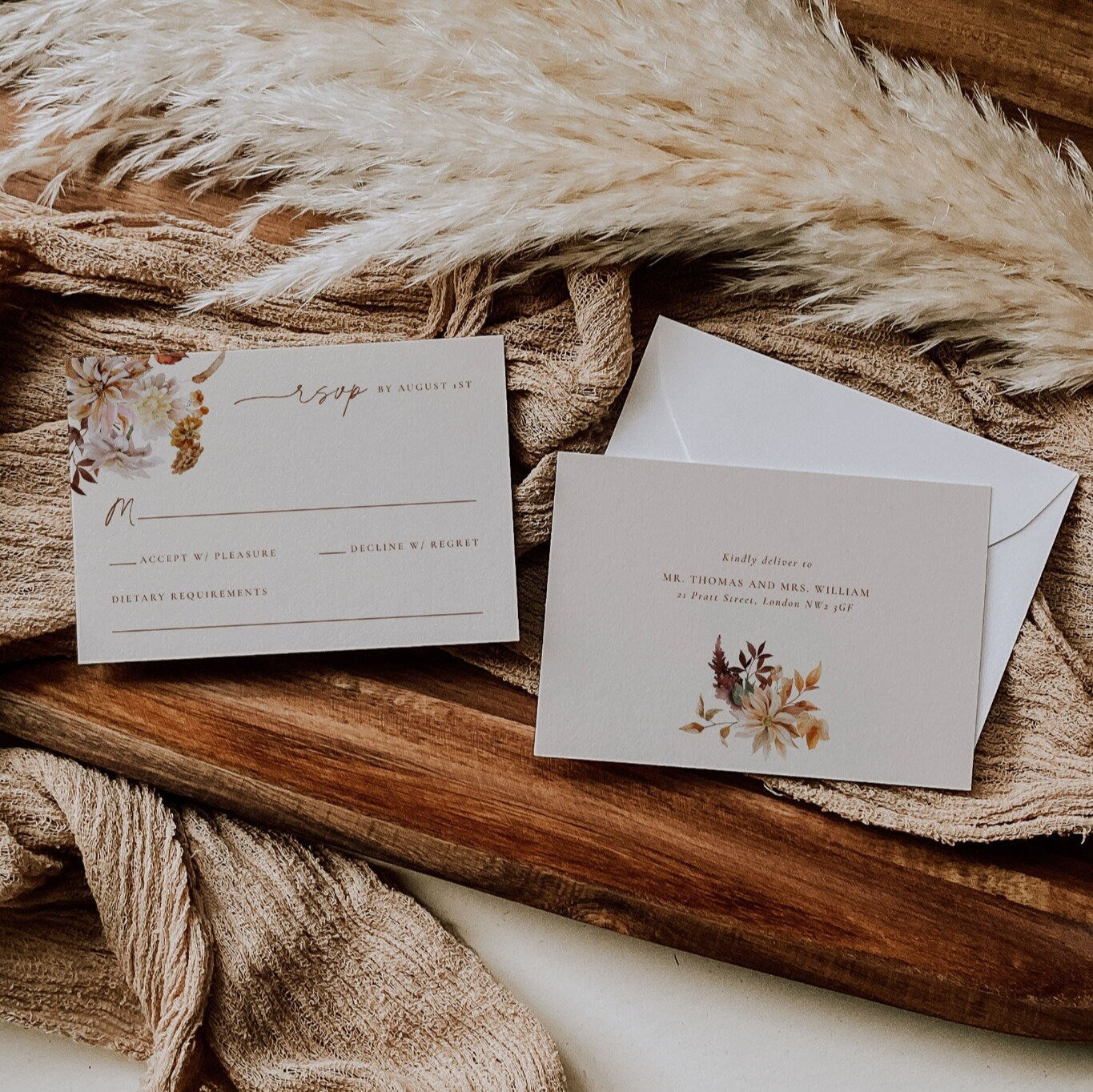 MARIGOLD Boho Wedding Invitation Template Suite