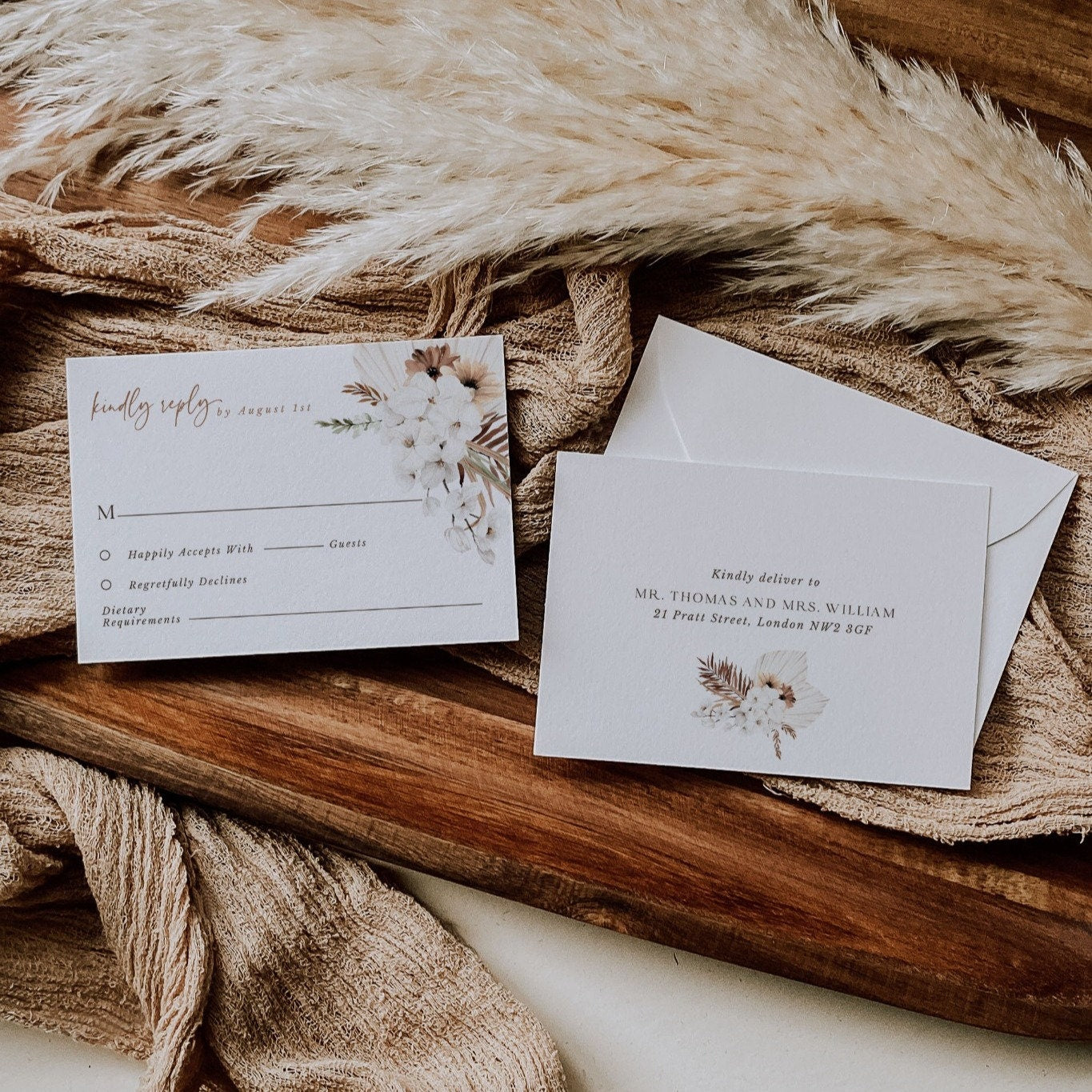 LAUREL Boho Wedding Invitation Suite Template