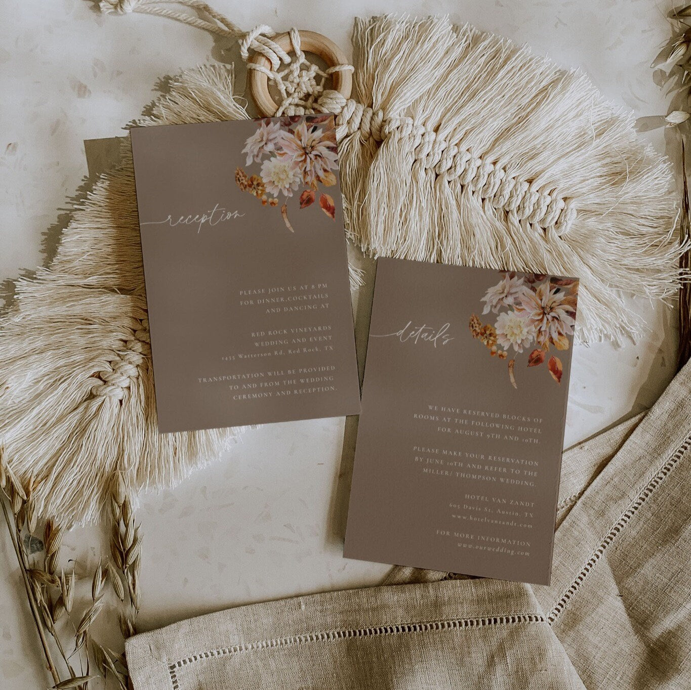 MARIGOLD Boho Wedding Invitation Template Suite