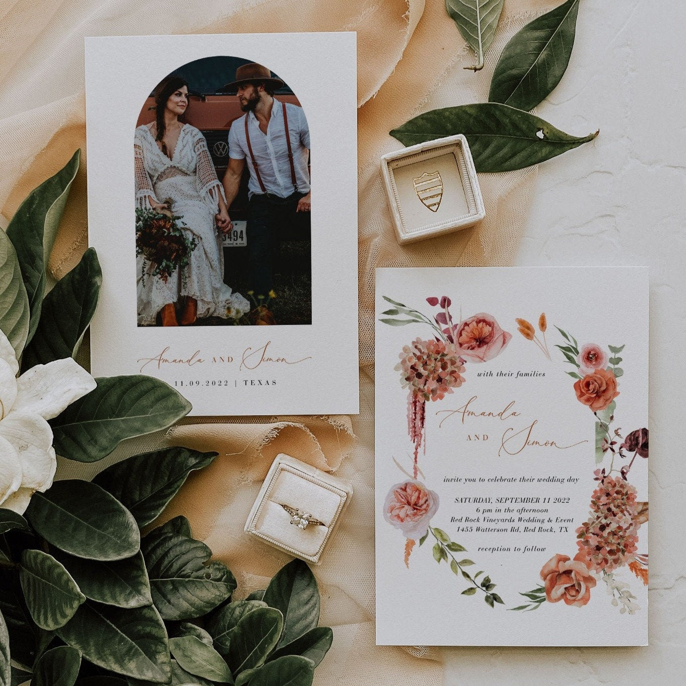 SCARLETT Bohemian Wedding Invitation Template
