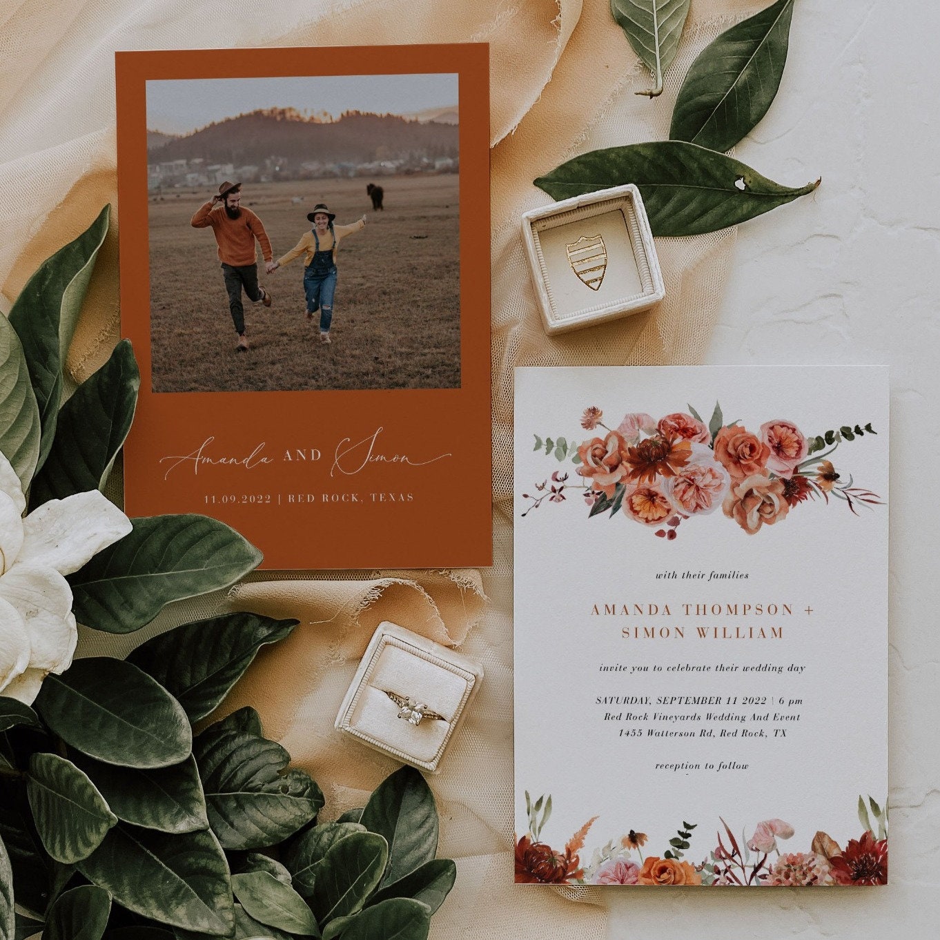 SCARLETT Bohemian Wedding Invitation Template