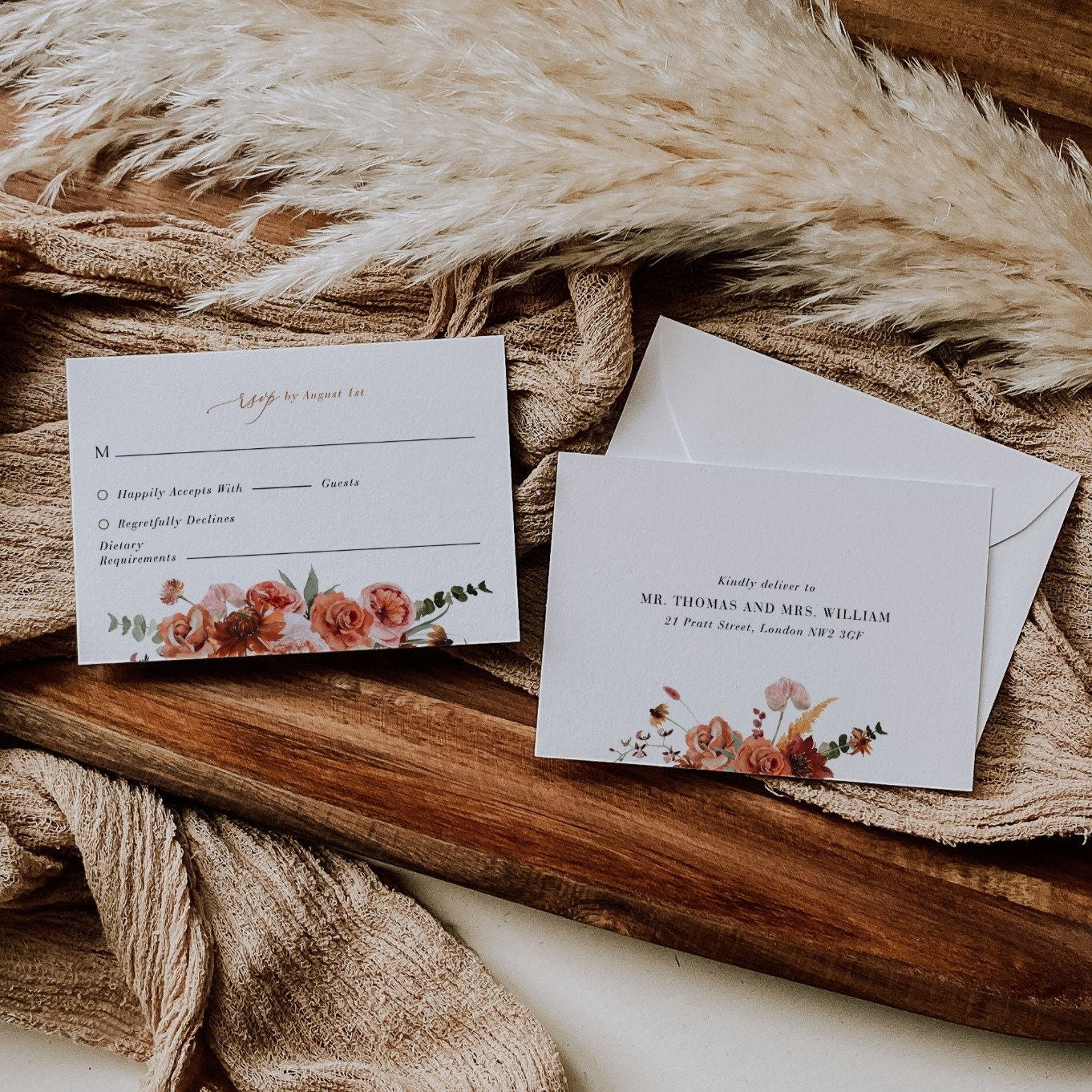 SCARLETT Boho Wedding Invitation Suite Template