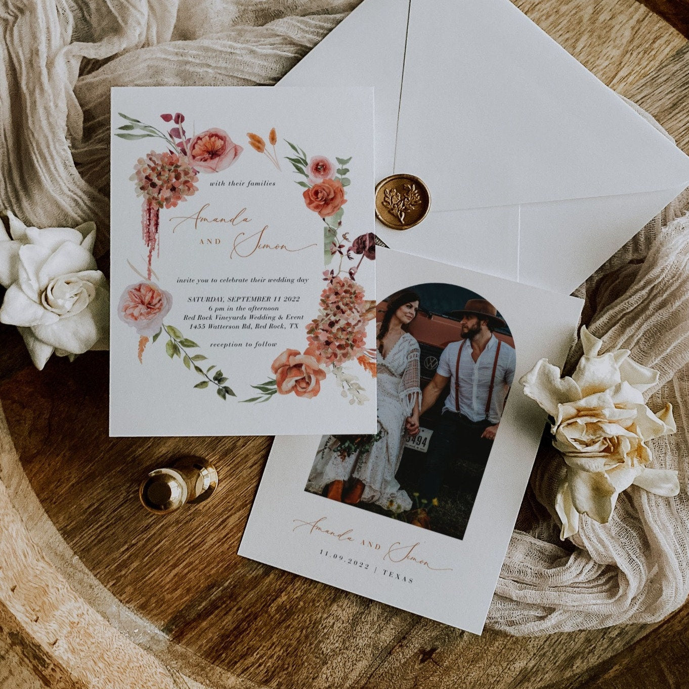 SCARLETT Boho Wedding Invitation Suite Template