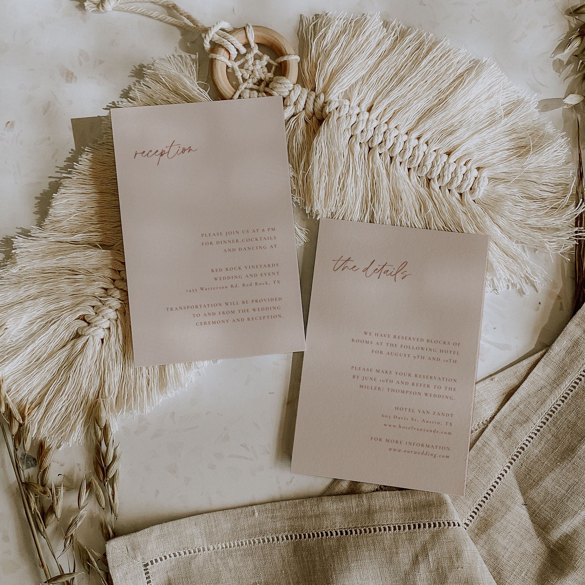 SIENNA Terracotta Wedding Invitation Set Template