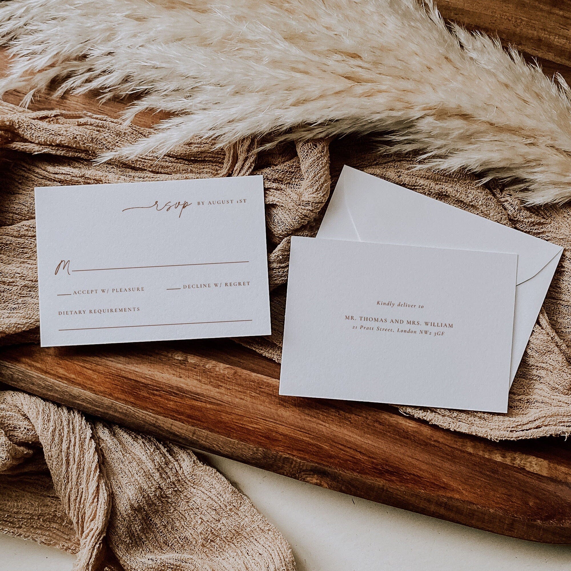 SIENNA Terracotta Wedding Invitation Set Template