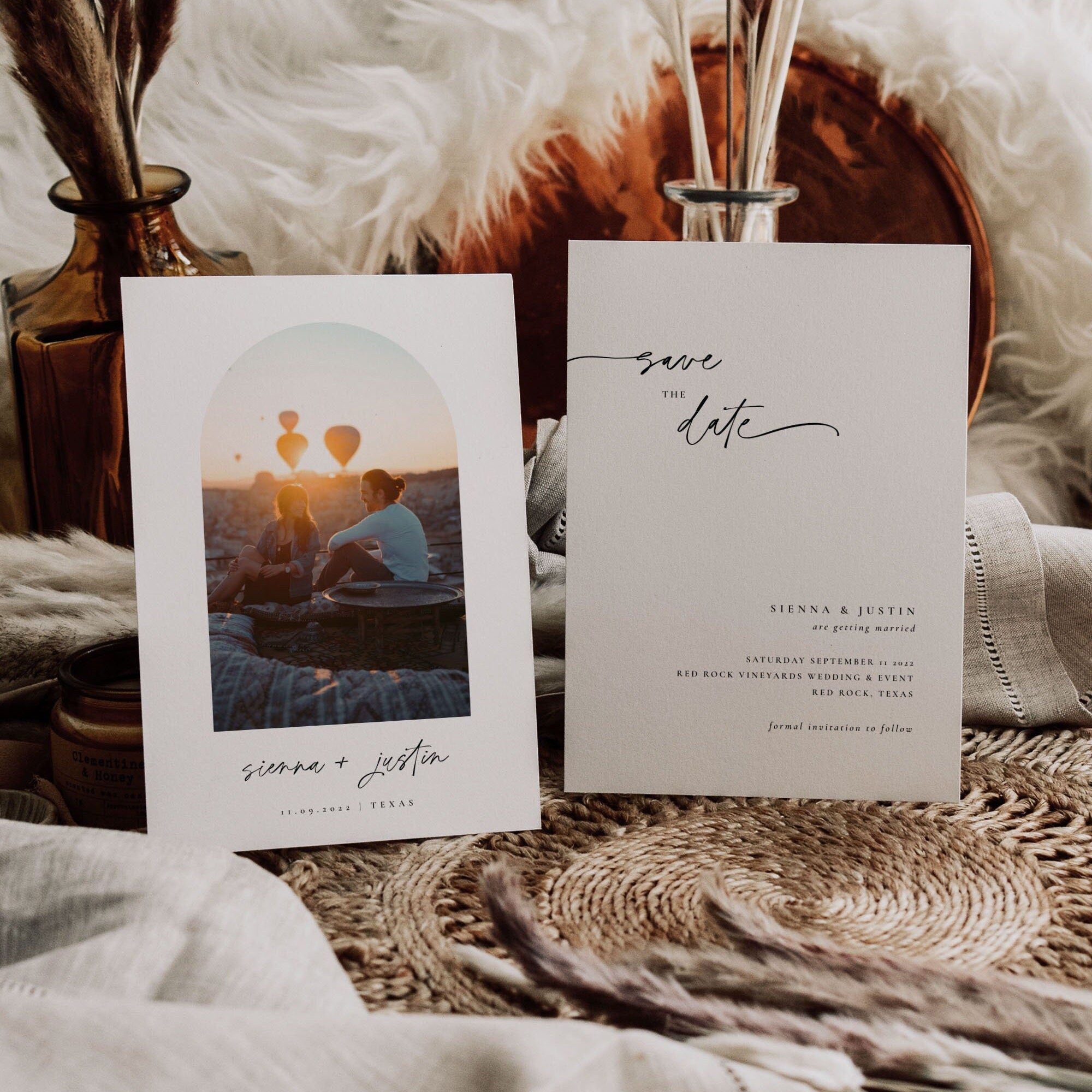 LAURA Modern Boho Save the Date Template
