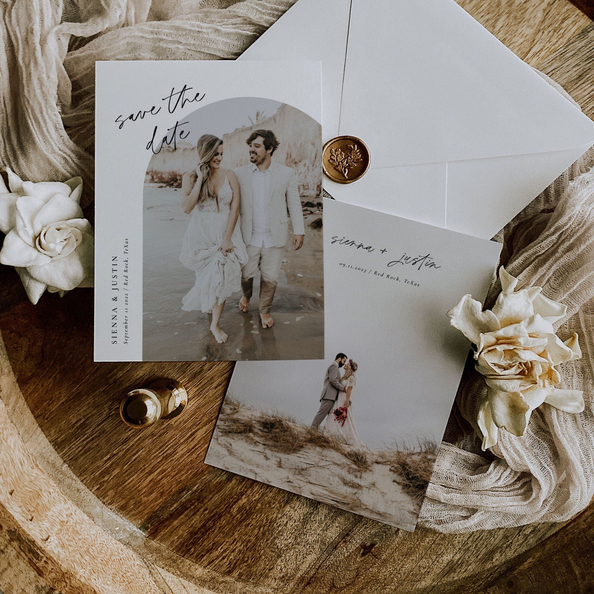 LAURA Arch Save the Date Template with Photo