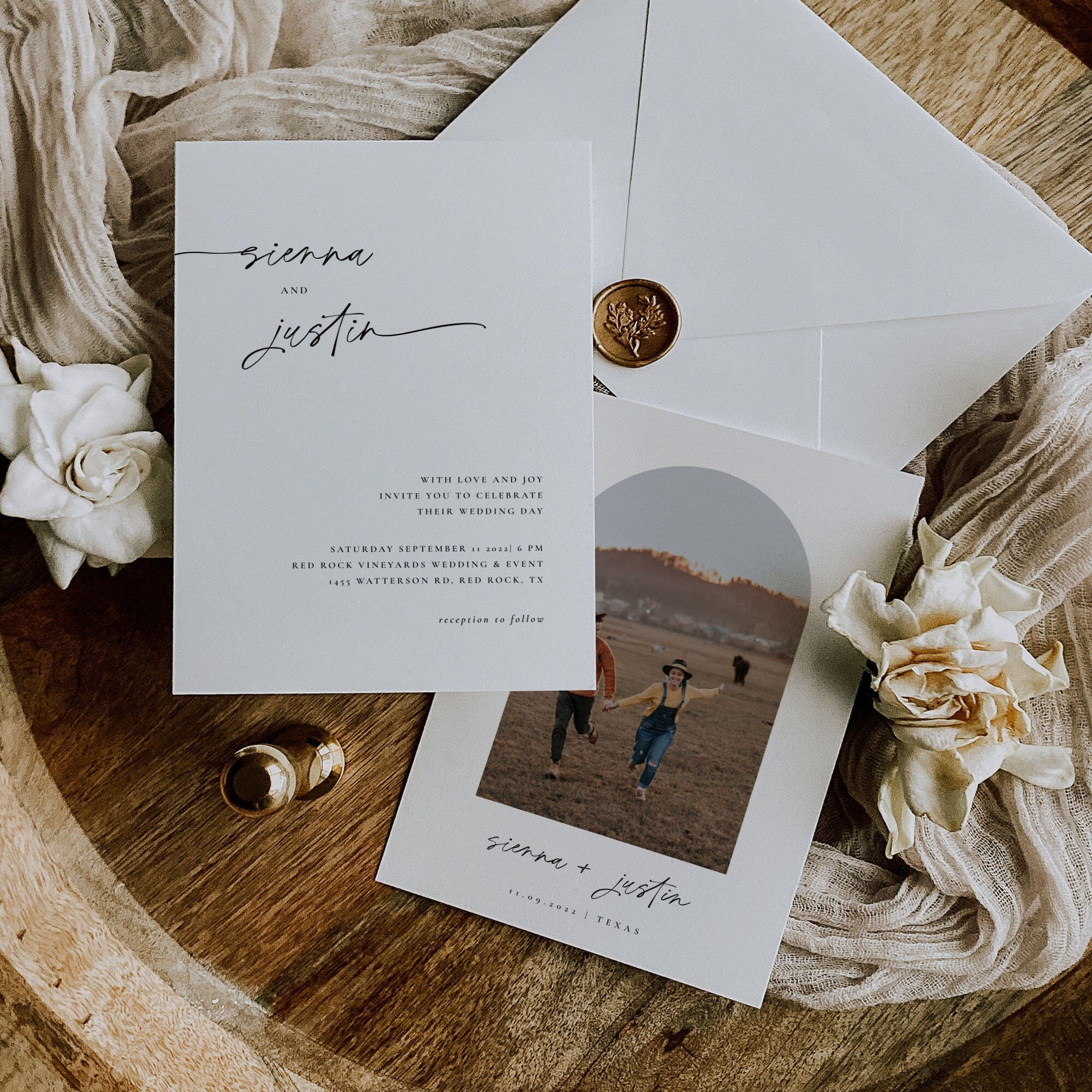 LAURA Modern Boho Wedding Invitation Template