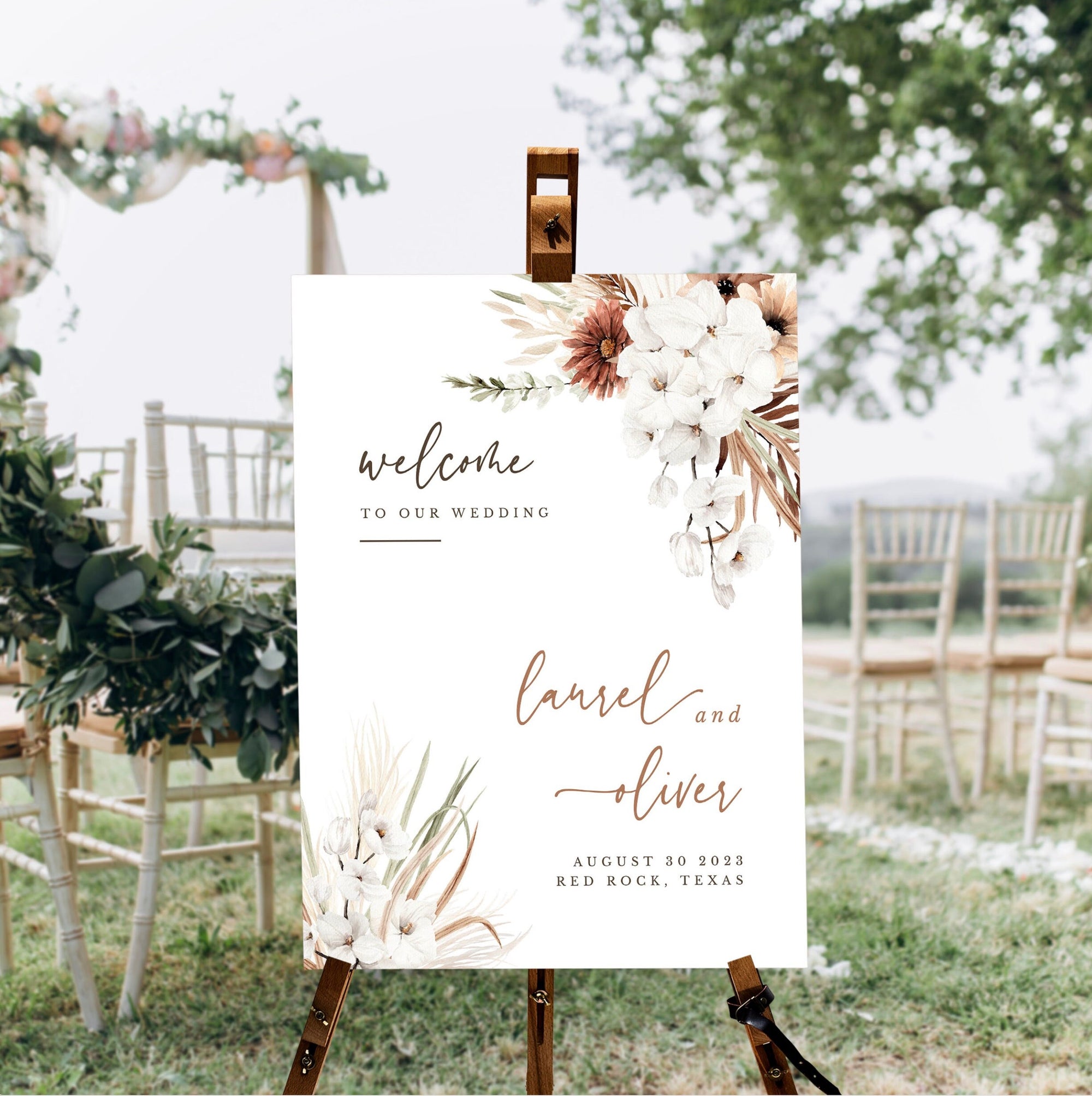 LAUREL Welcome Wedding Sign Template
