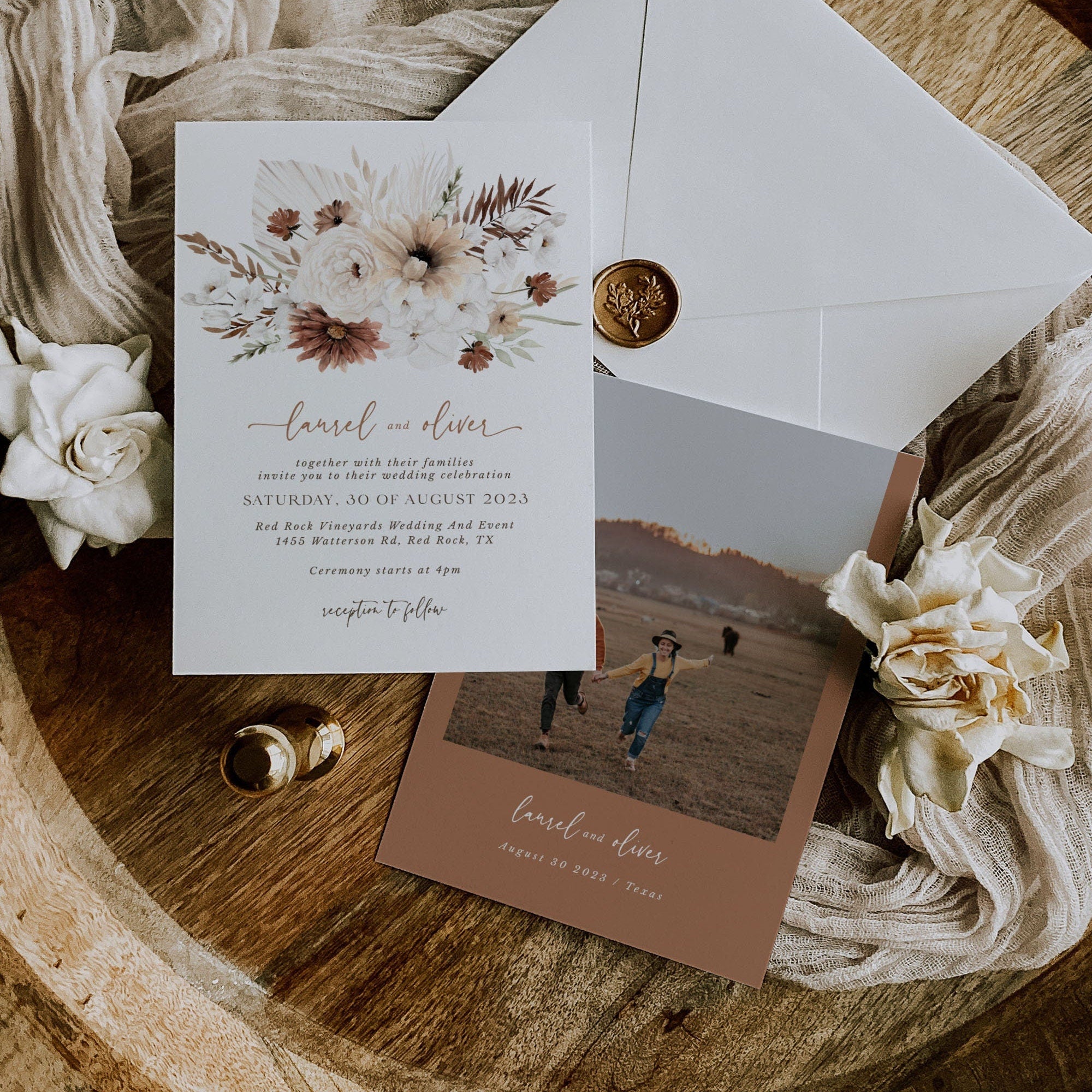 LAUREL Boho Wedding Stationery Template Bundle