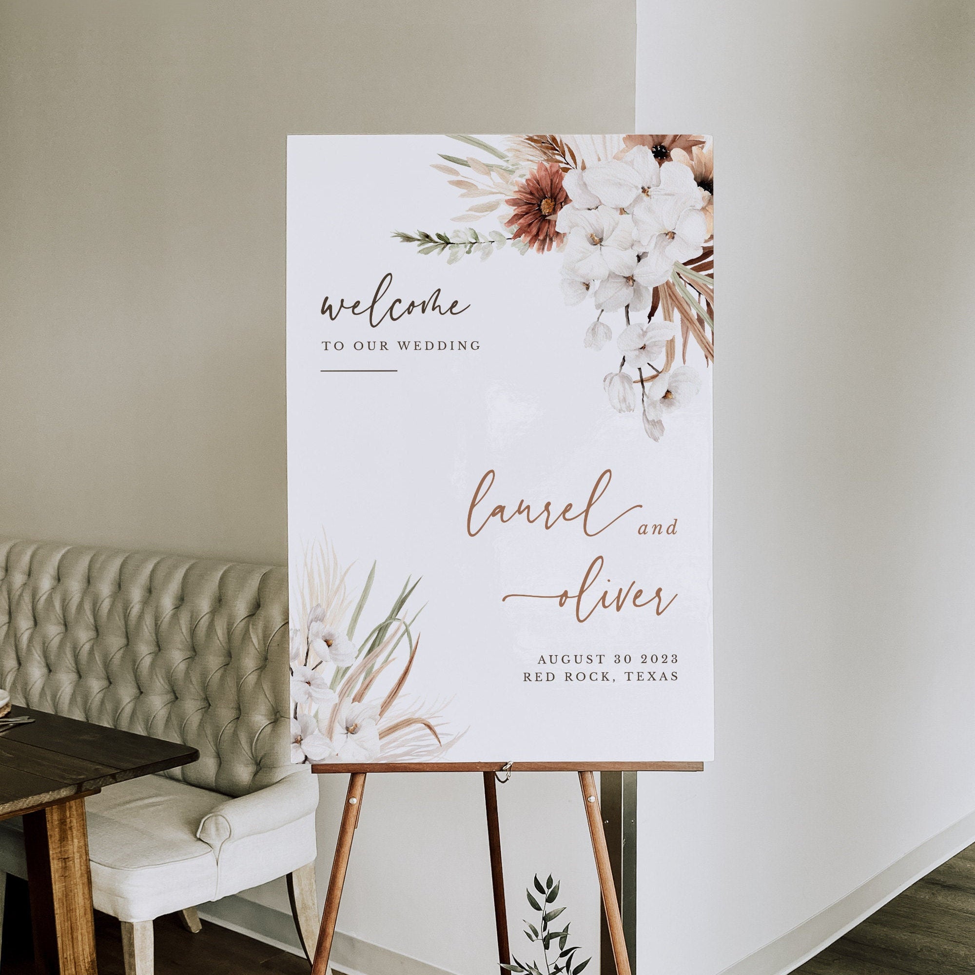 LAUREL Welcome Wedding Sign Template
