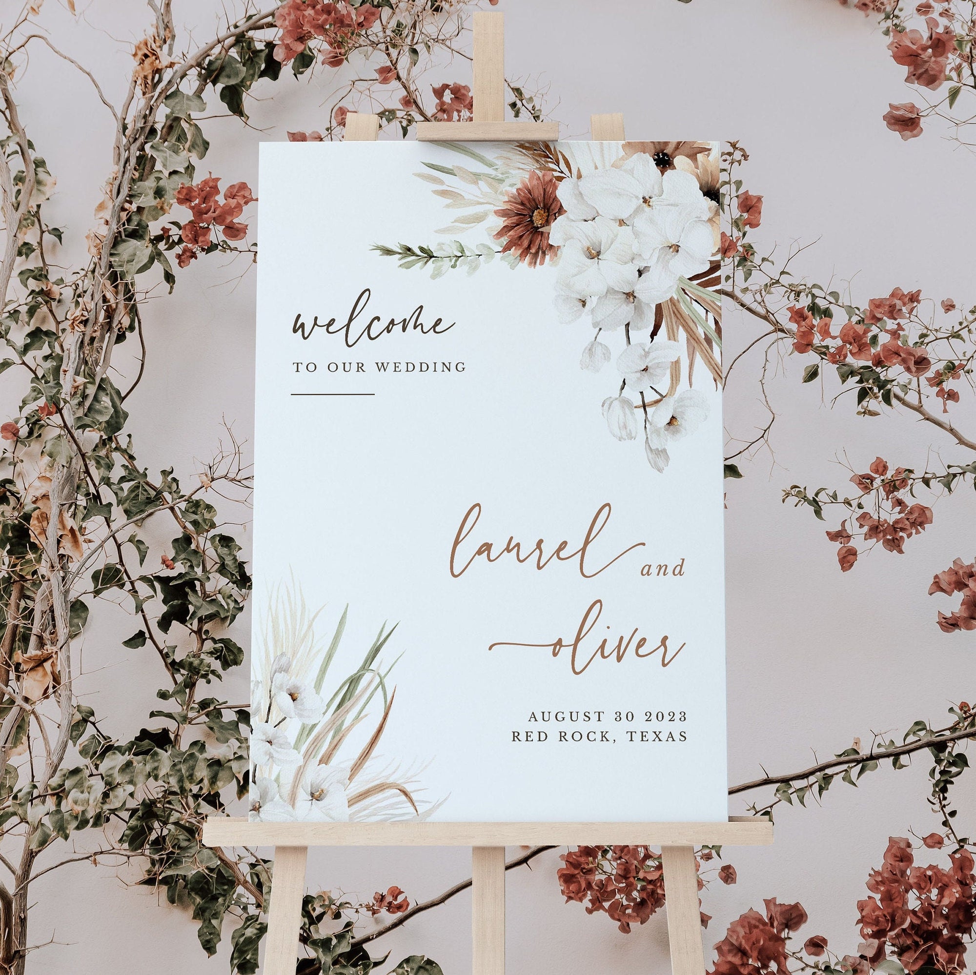 LAUREL Welcome Wedding Sign Template