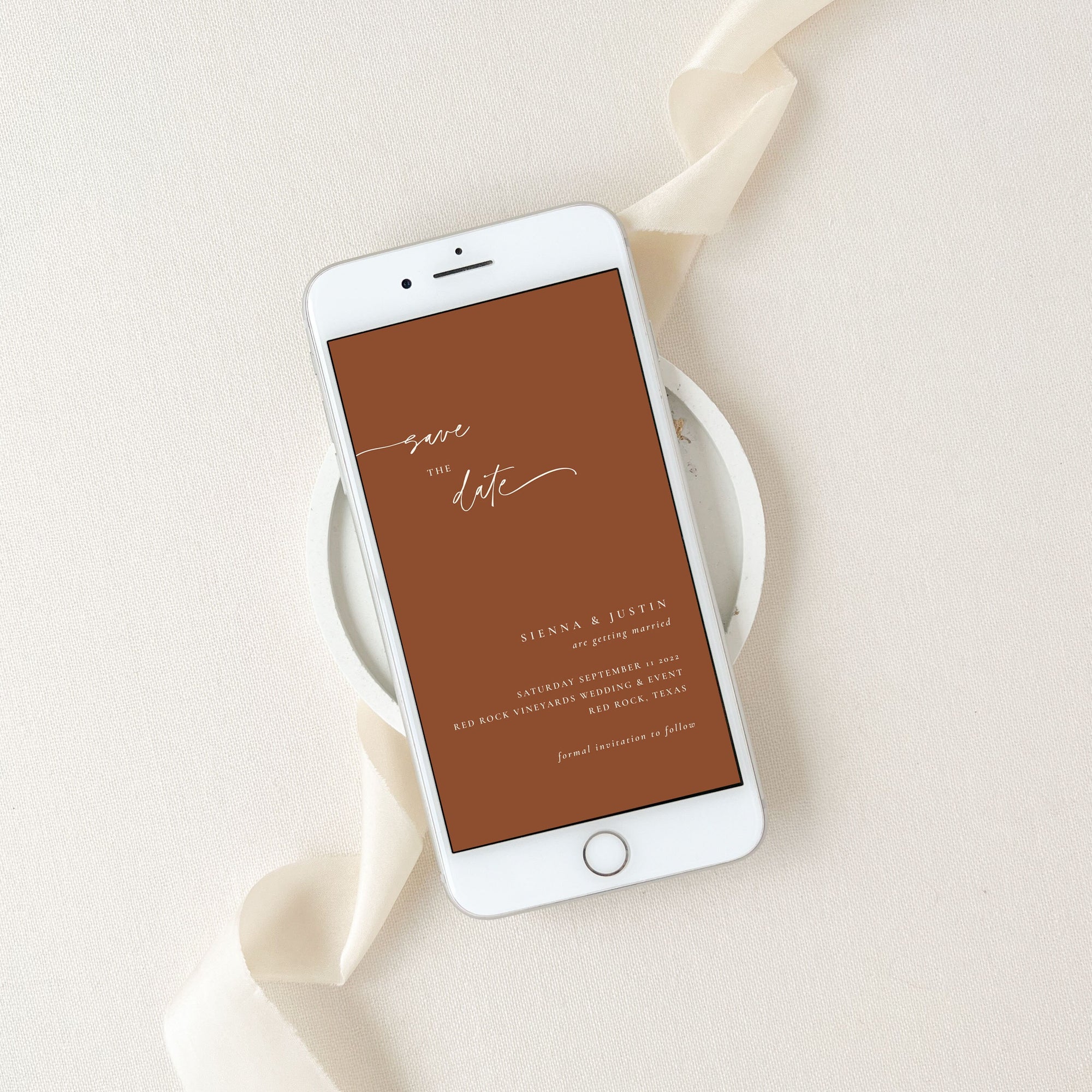 SIENNA Terracotta Save the Date Digital