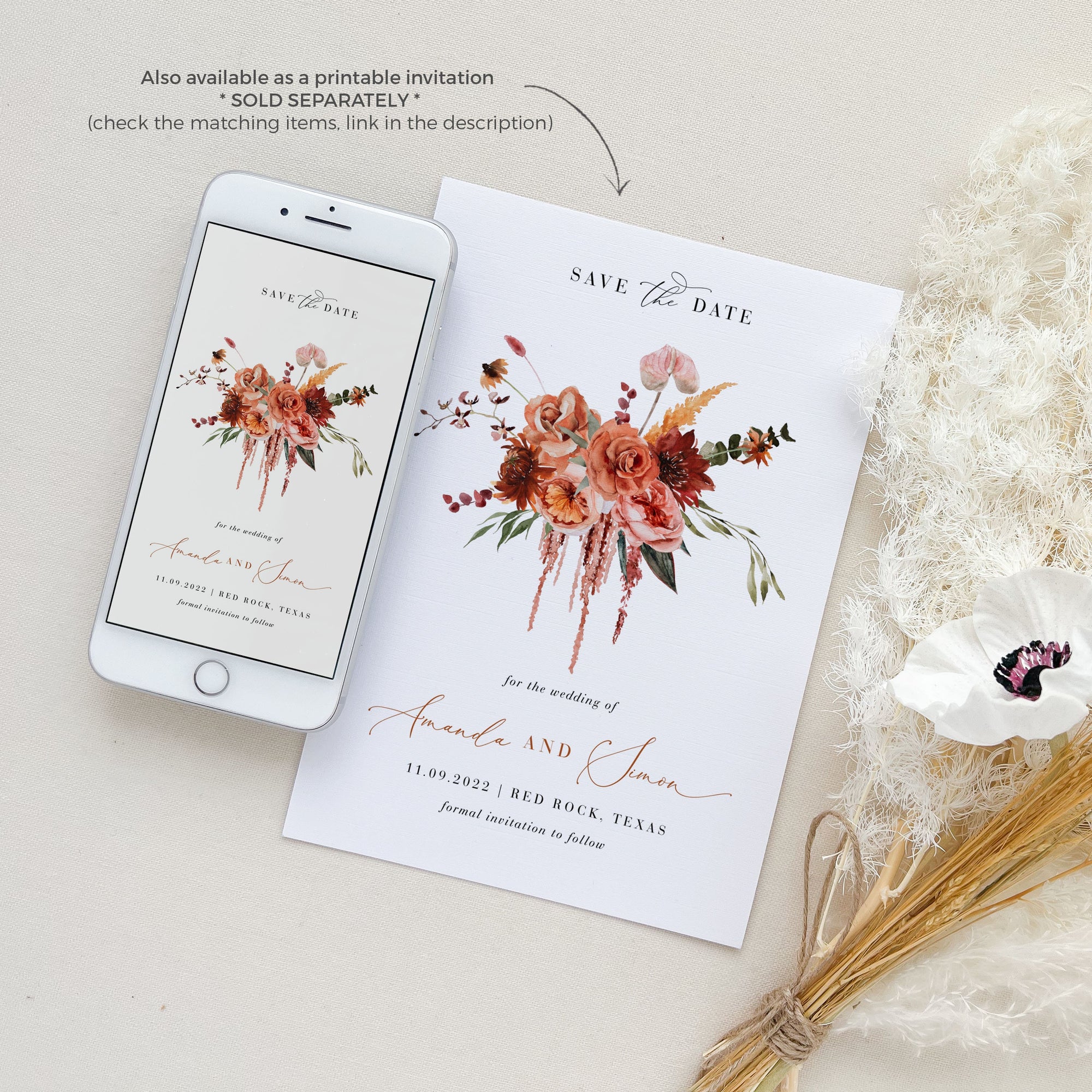 SCARLETT Boho Save the Date Digital