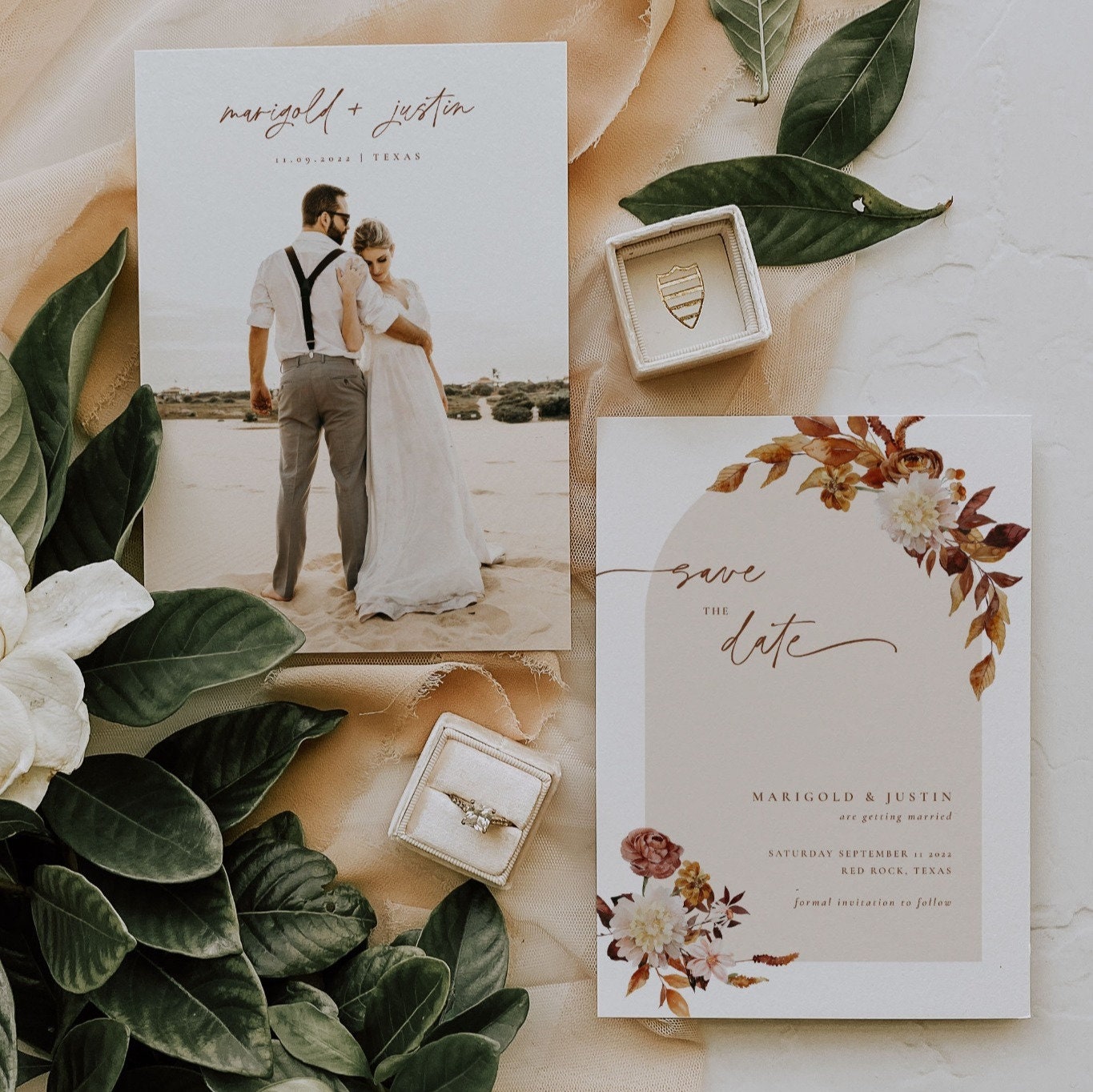 MARIGOLD Boho Wedding Save the Date Template