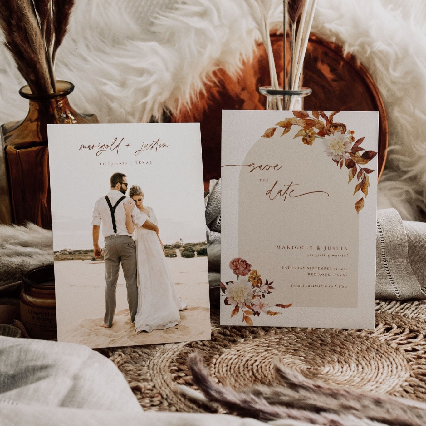 MARIGOLD Boho Wedding Save the Date Template