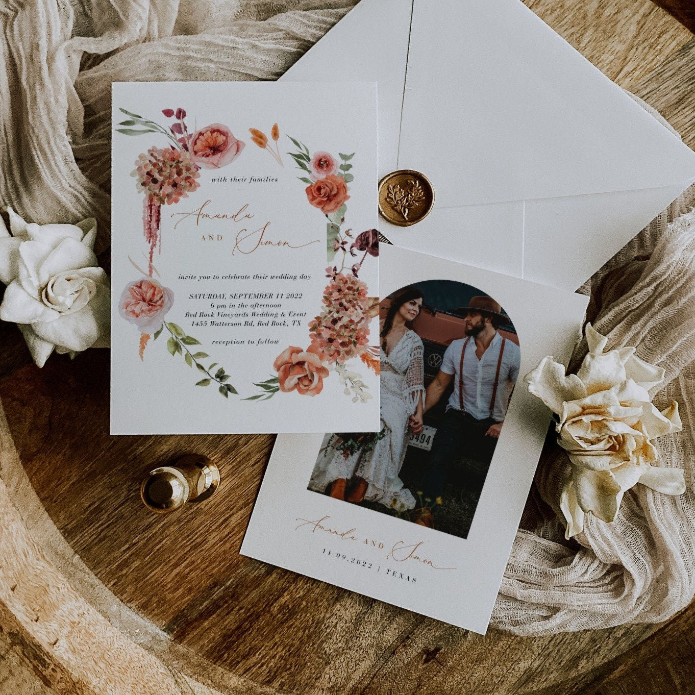 SCARLETT Bohemian Wedding Invitation Template
