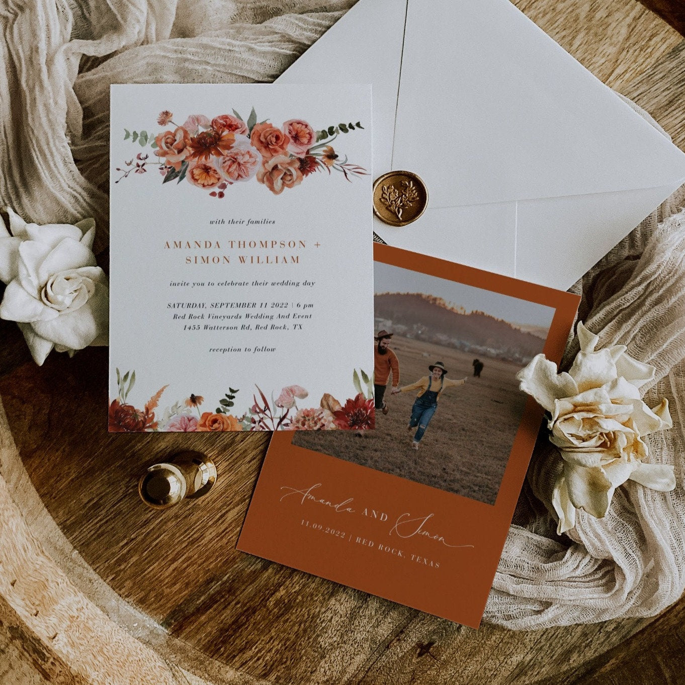SCARLETT Bohemian Wedding Invitation Template