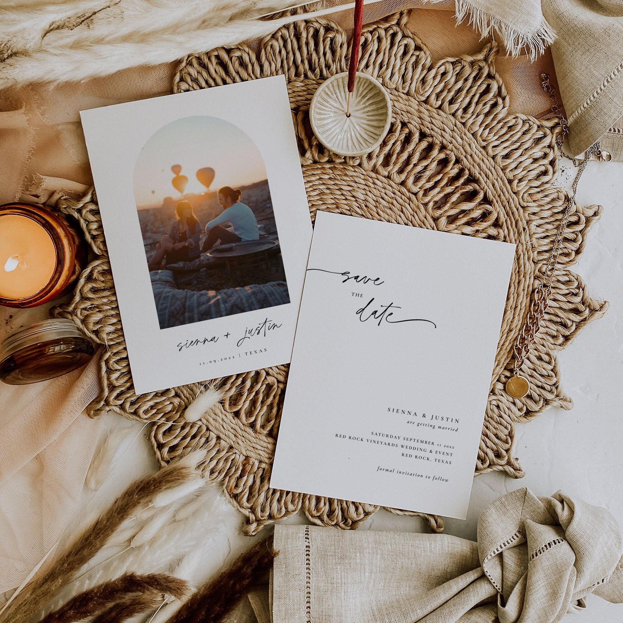 LAURA Modern Boho Save the Date Template