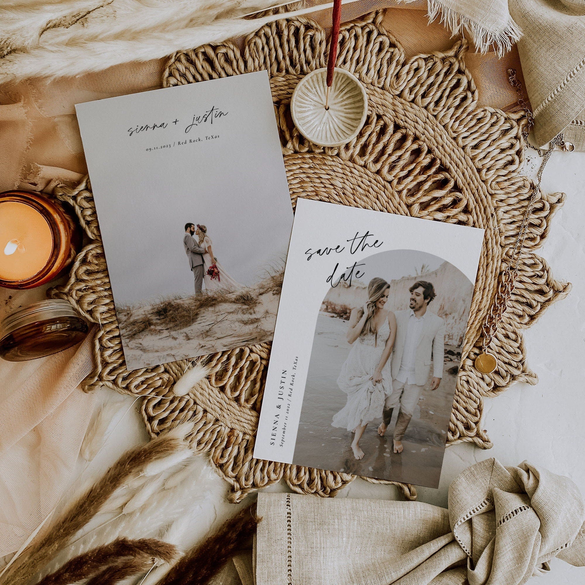 LAURA Arch Save the Date Template with Photo