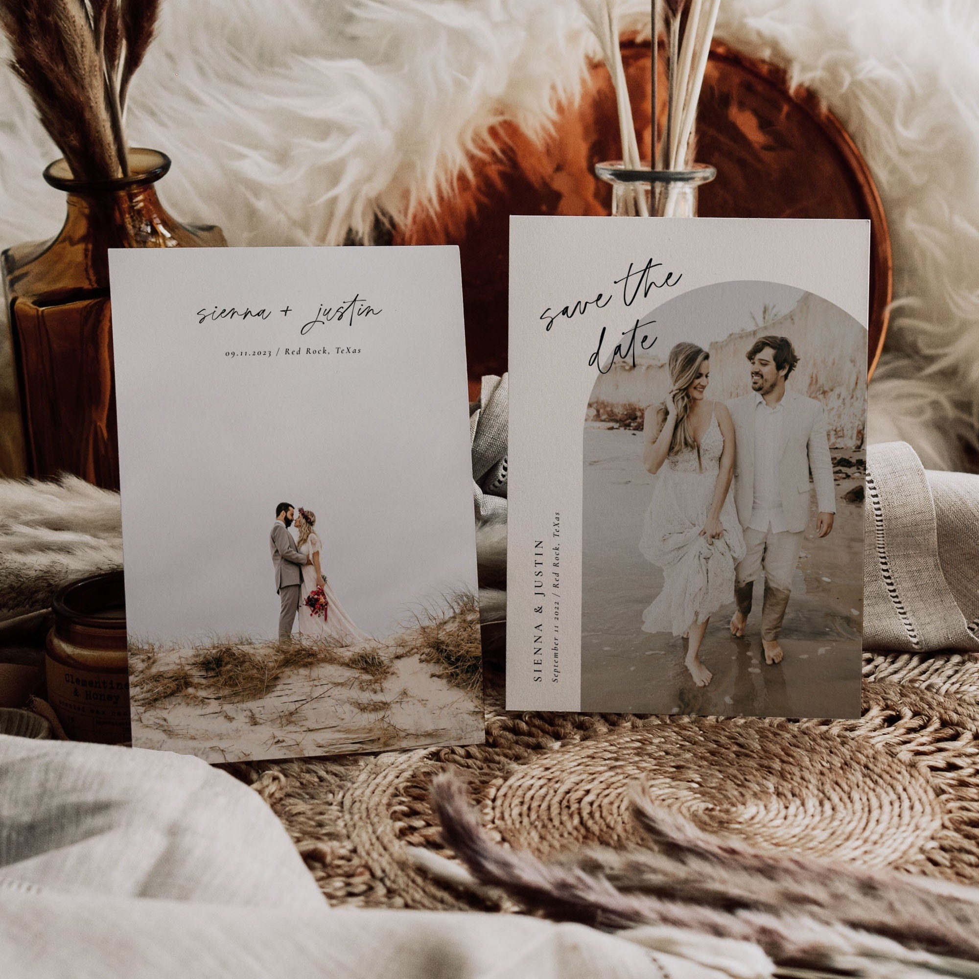 LAURA Arch Save the Date Template with Photo
