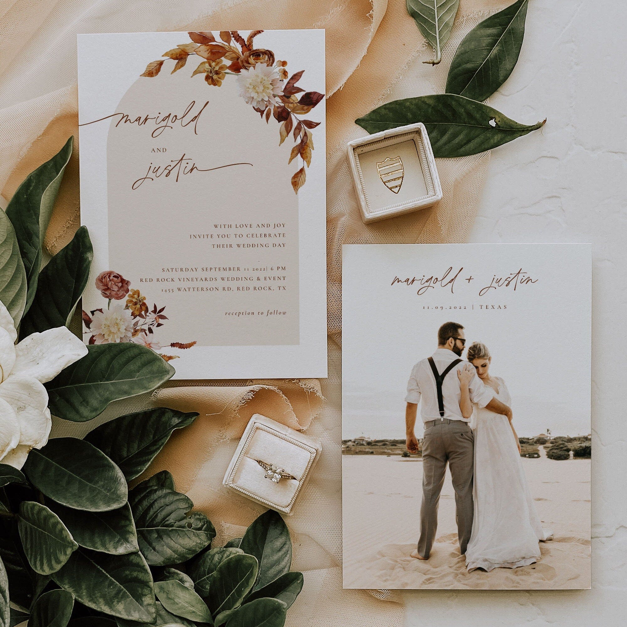 MARIGOL Boho Wedding Invitation Template
