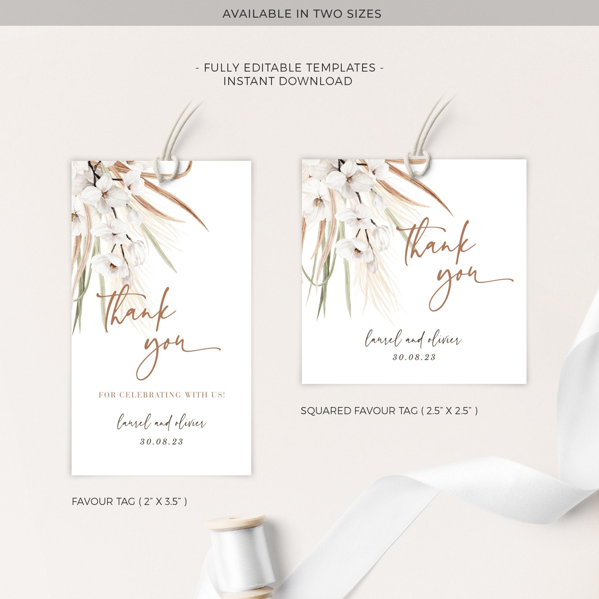 LAUREL Printable Tags for Wedding Favors