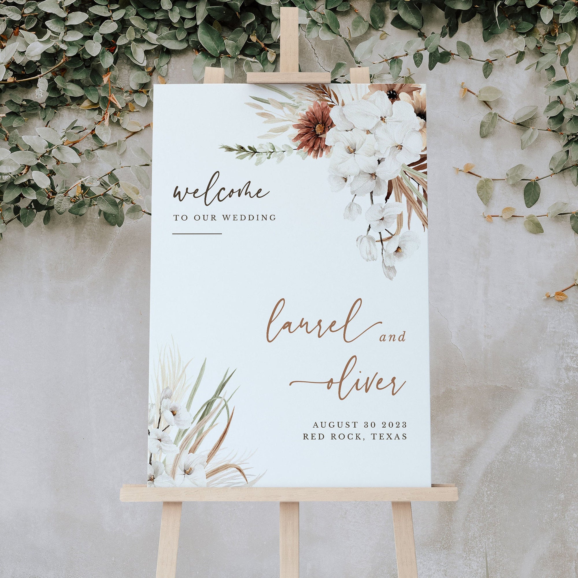 LAUREL Welcome Wedding Sign Template