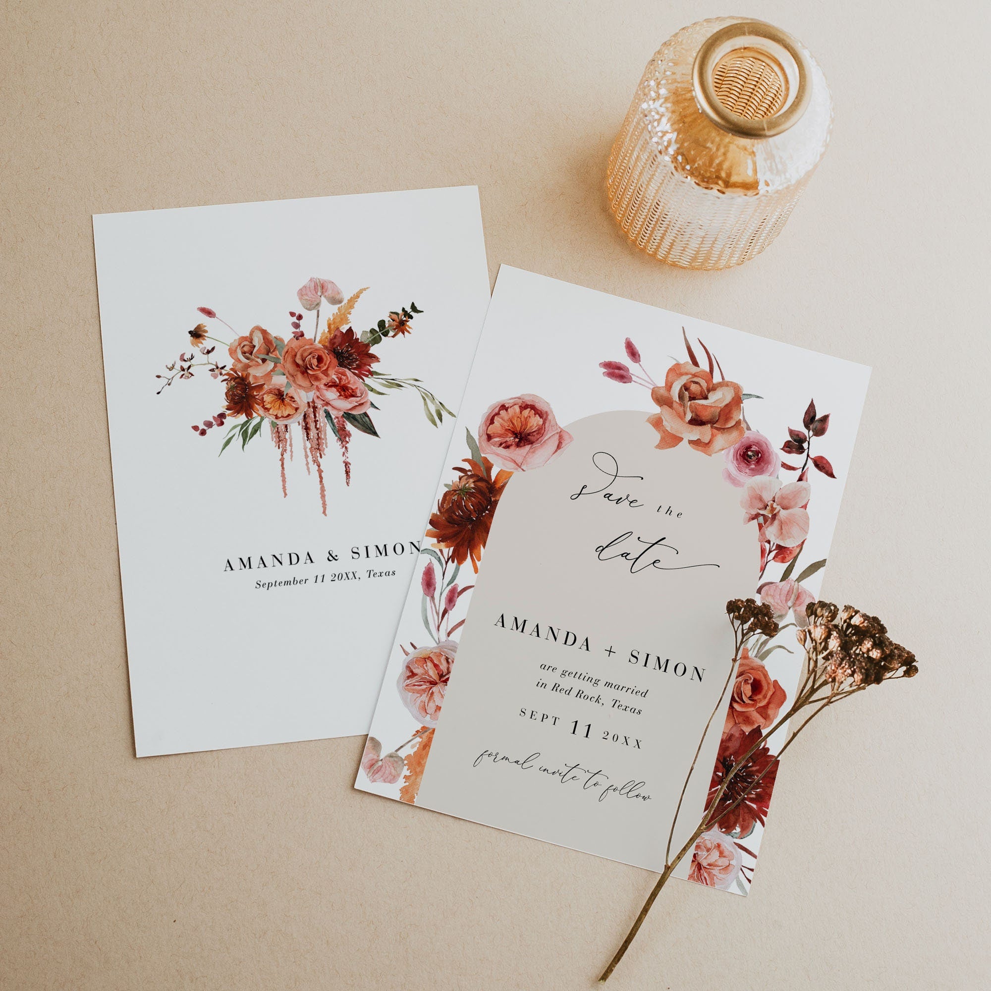 SCARLETT Boho Wedding Save the Date Template