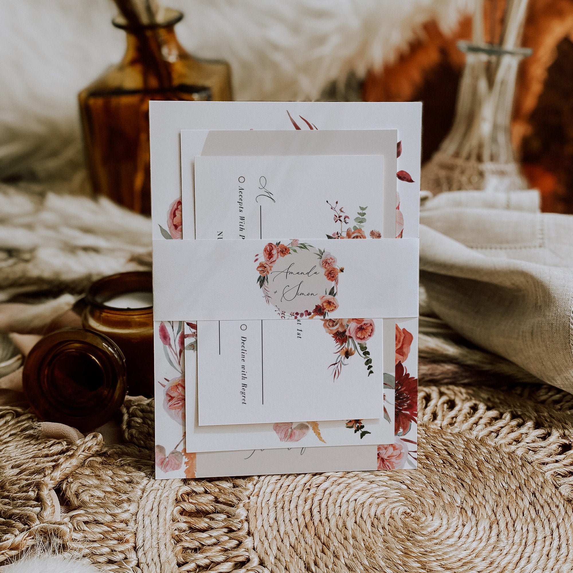SCARLETT Boho Wedding Invitation Suite Template