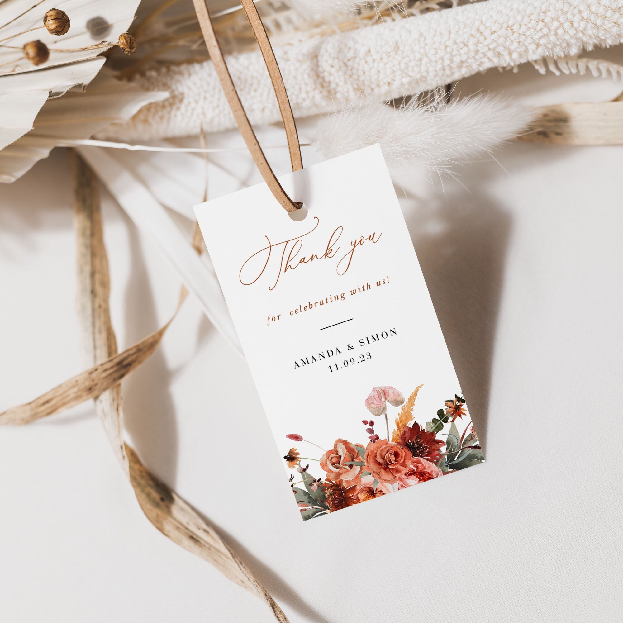 SCARLETT Boho Wedding Favor Tags Template