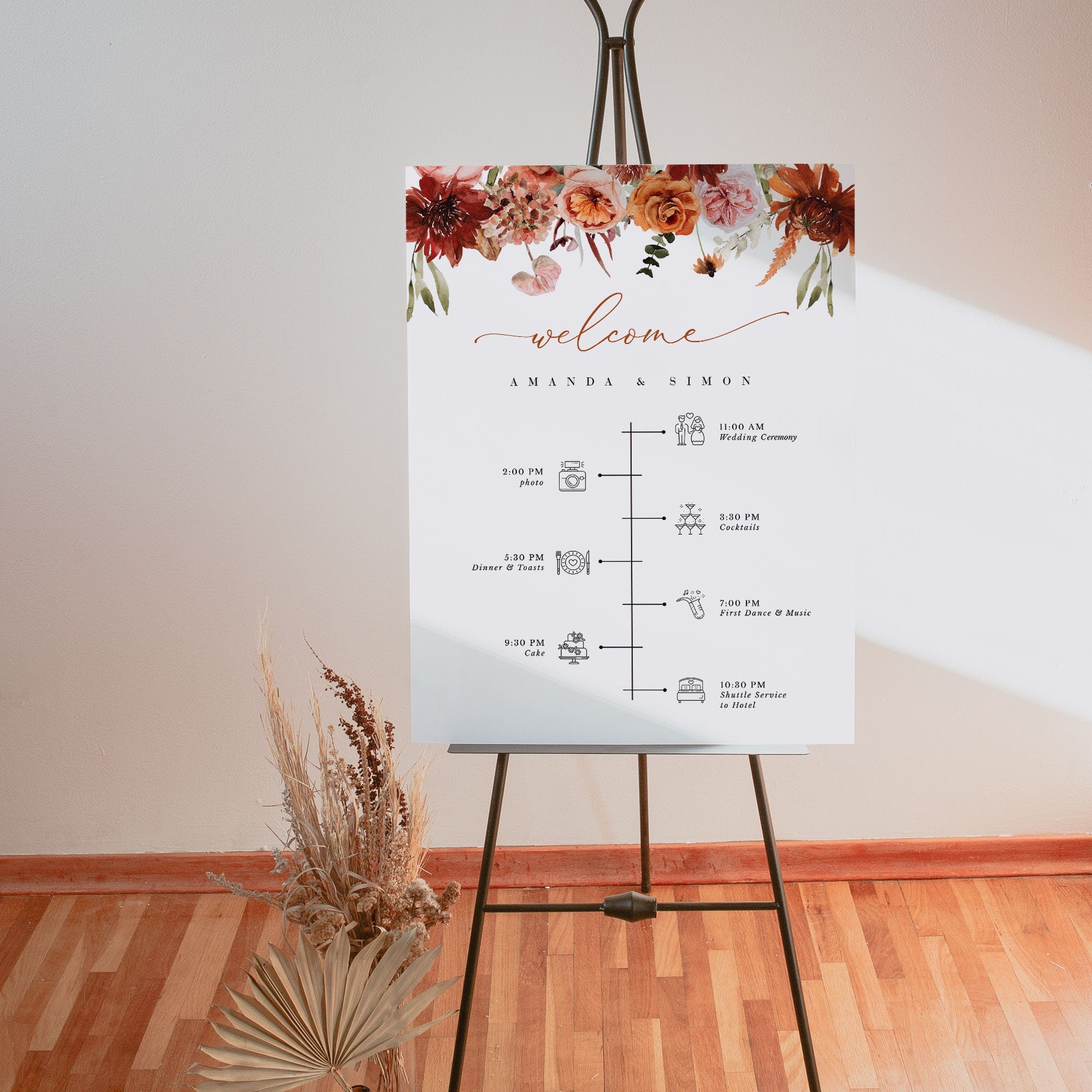 SCARLETT Wedding Order of Events Sign