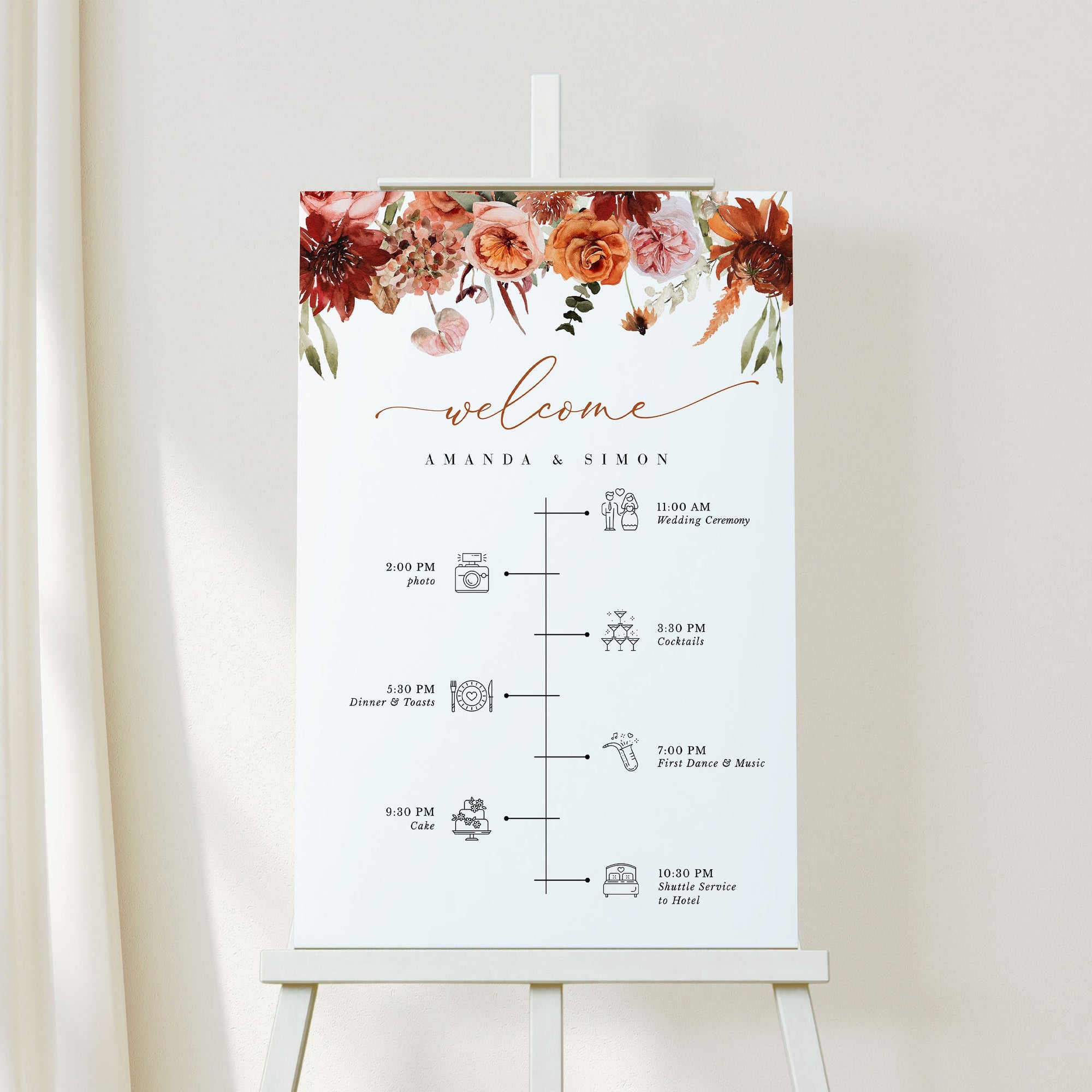 SCARLETT Wedding Order of Events Sign