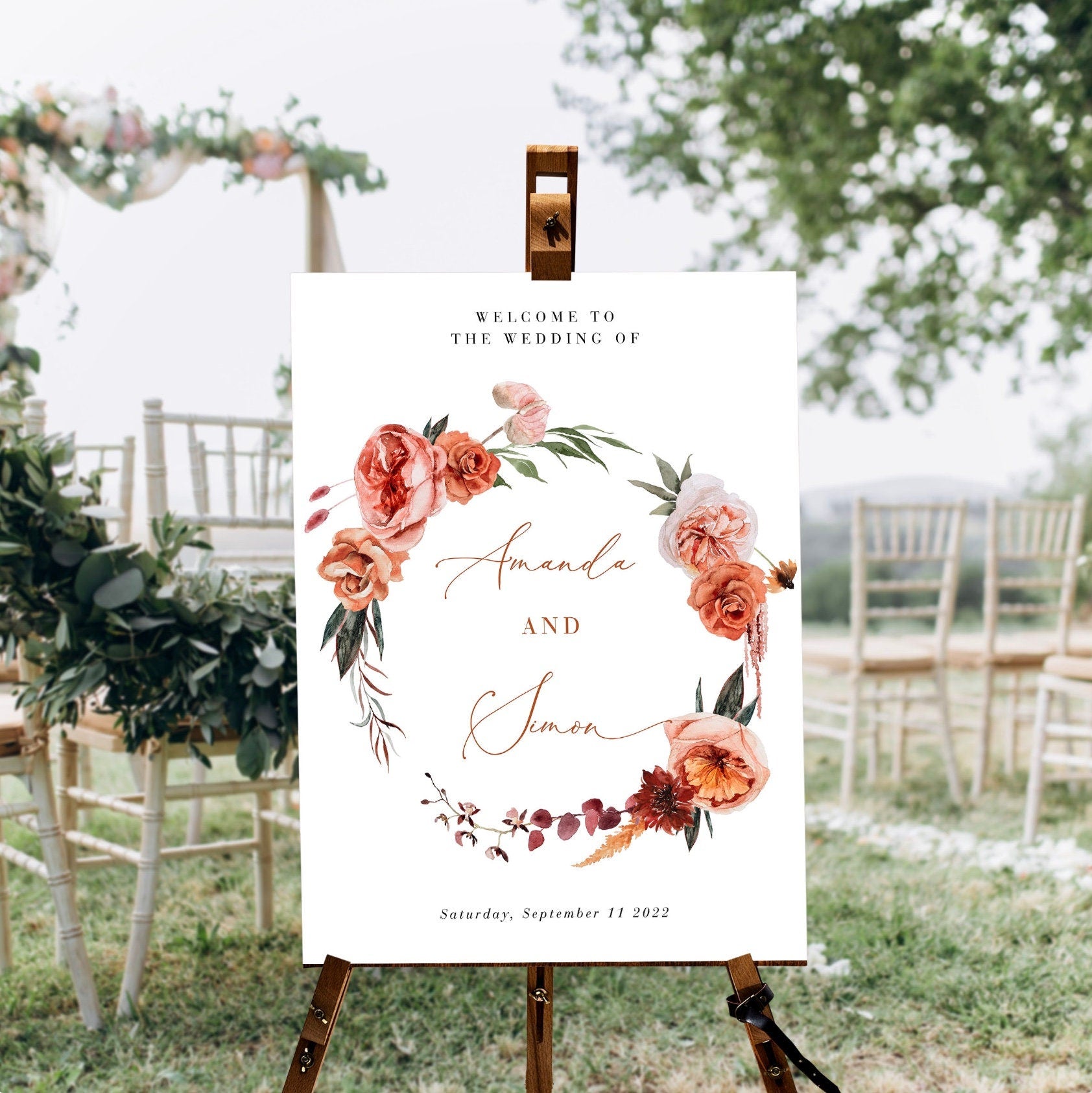 SCARLETT Boho Wedding Welcome Sign Template
