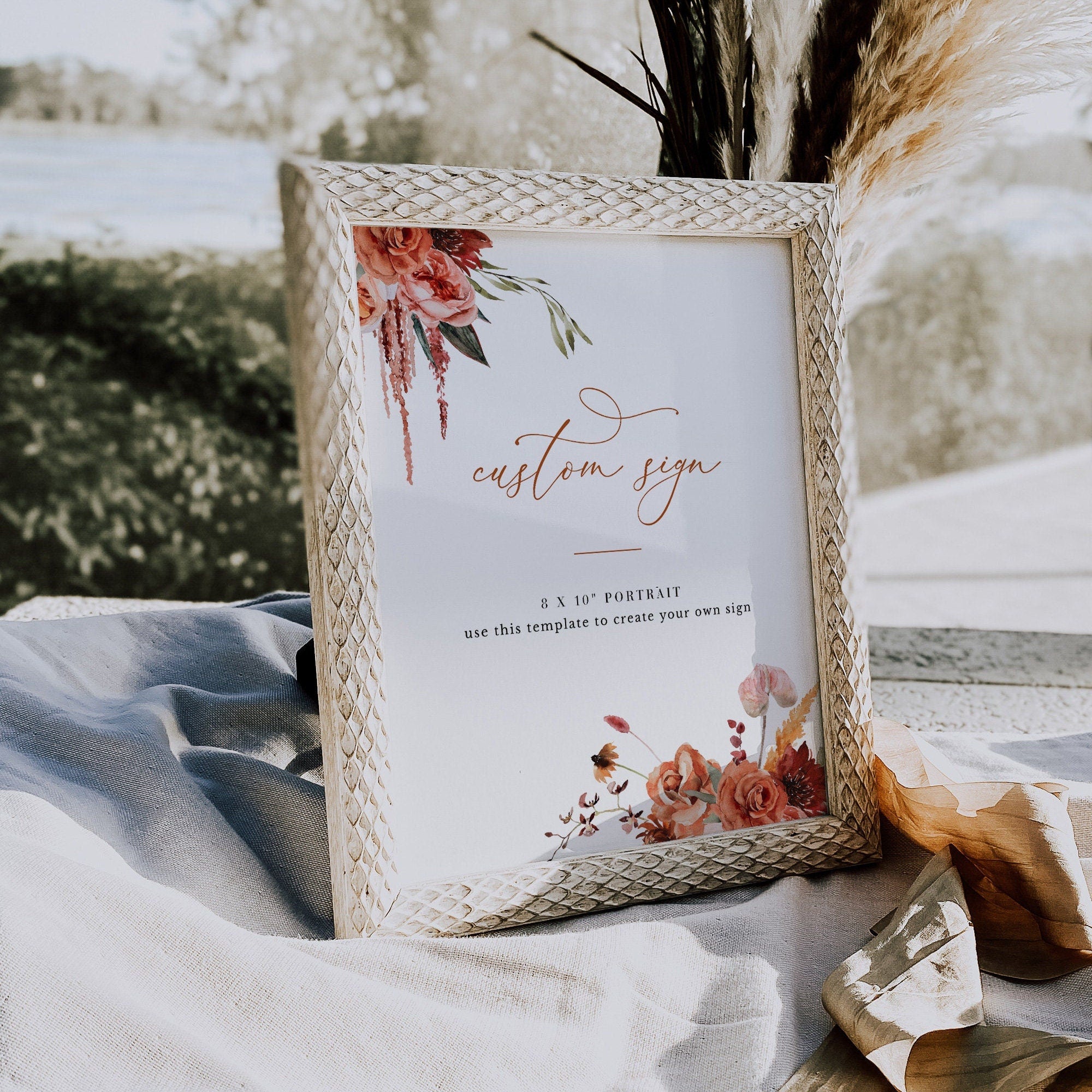 SCARLETT Boho Wedding Sign Template Editable