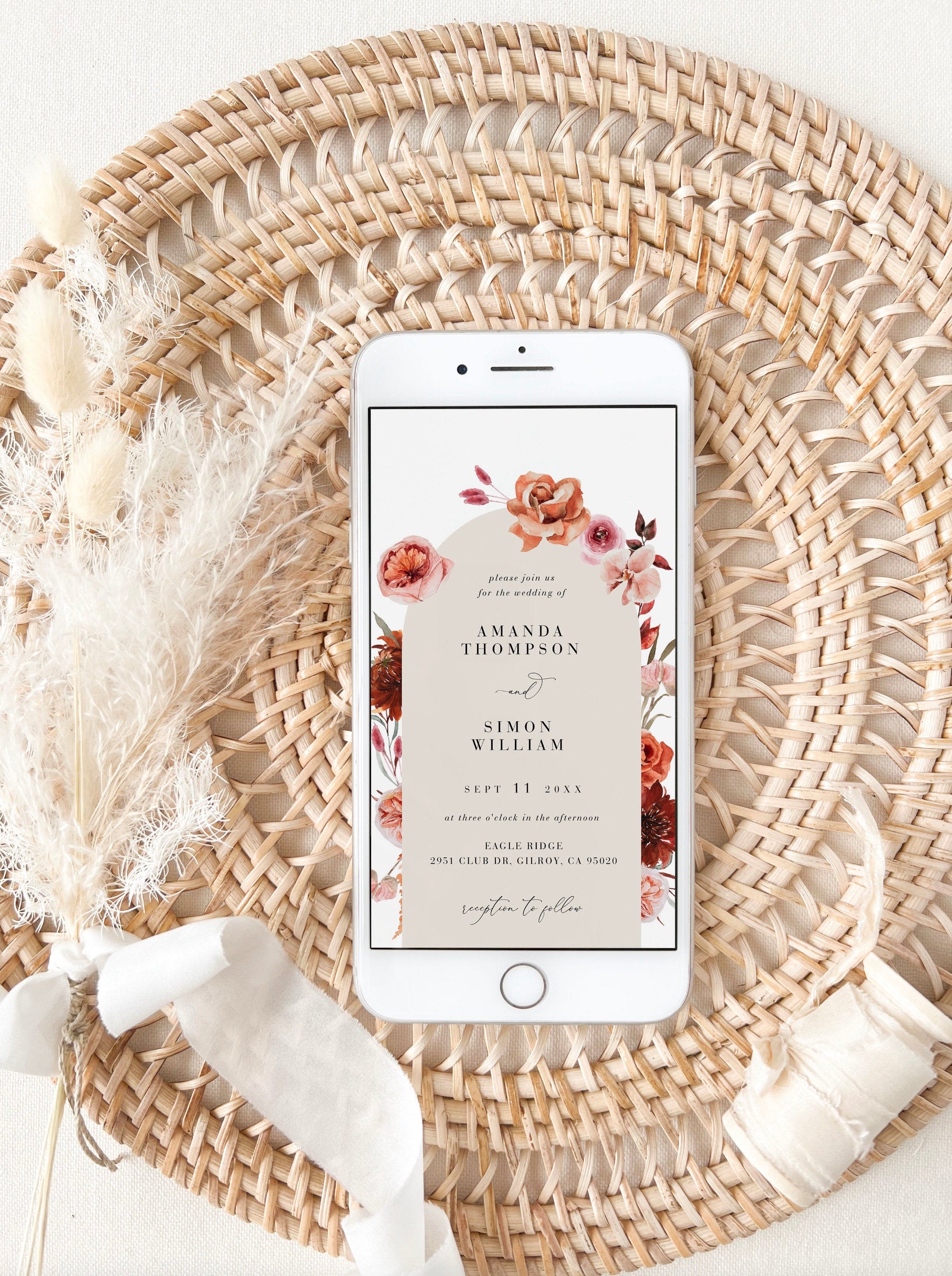 SCARLETT Boho Wedding Invitation Digital