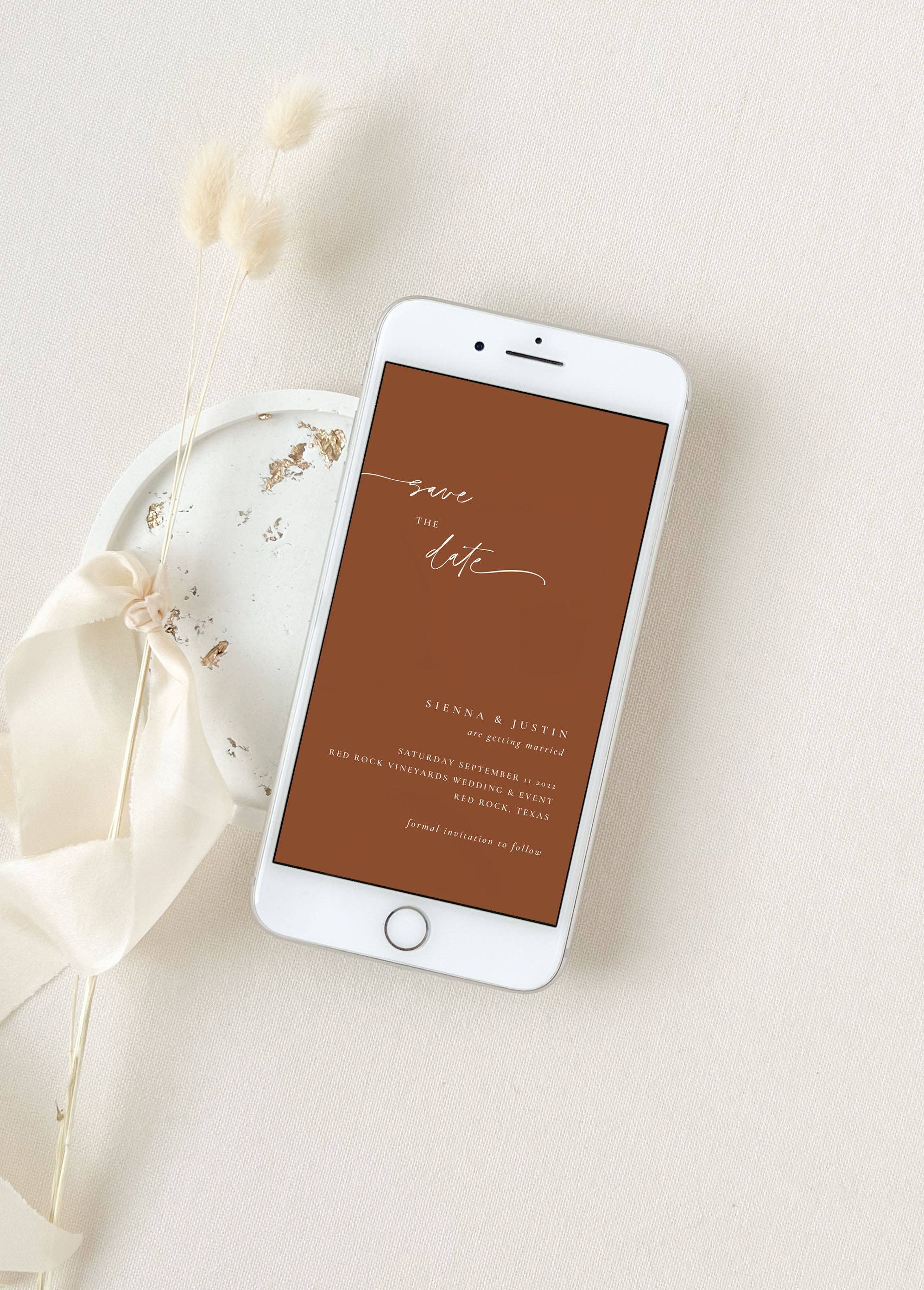 SIENNA Terracotta Save the Date Digital
