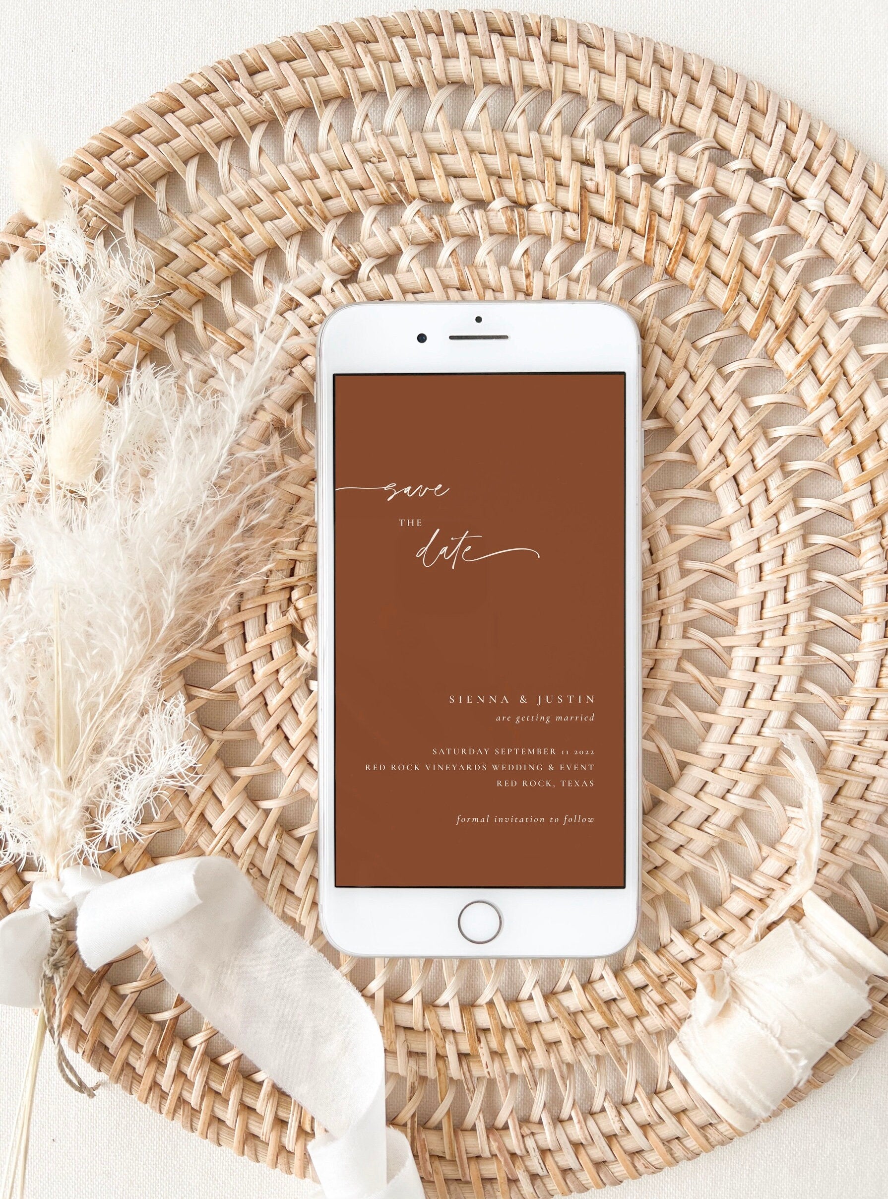 SIENNA Terracotta Save the Date Digital