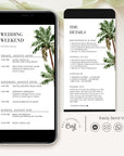 Tropical Wedding Itinerary Template Digital Card