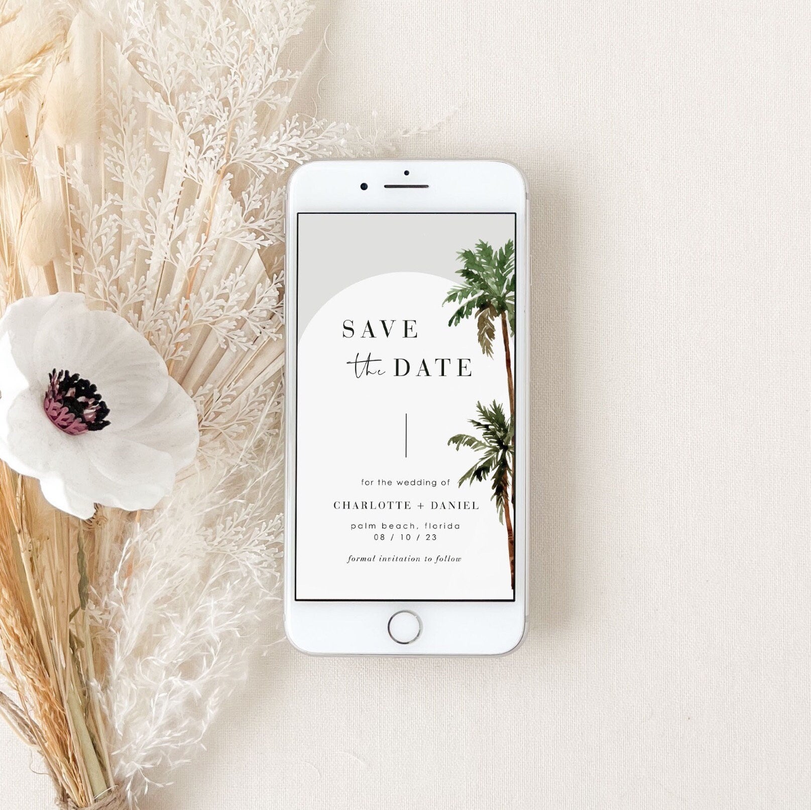 KONA Palm Tree Save the Date Digital
